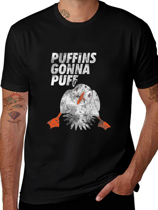 Puffins Gonna Puff Black T-Shirt