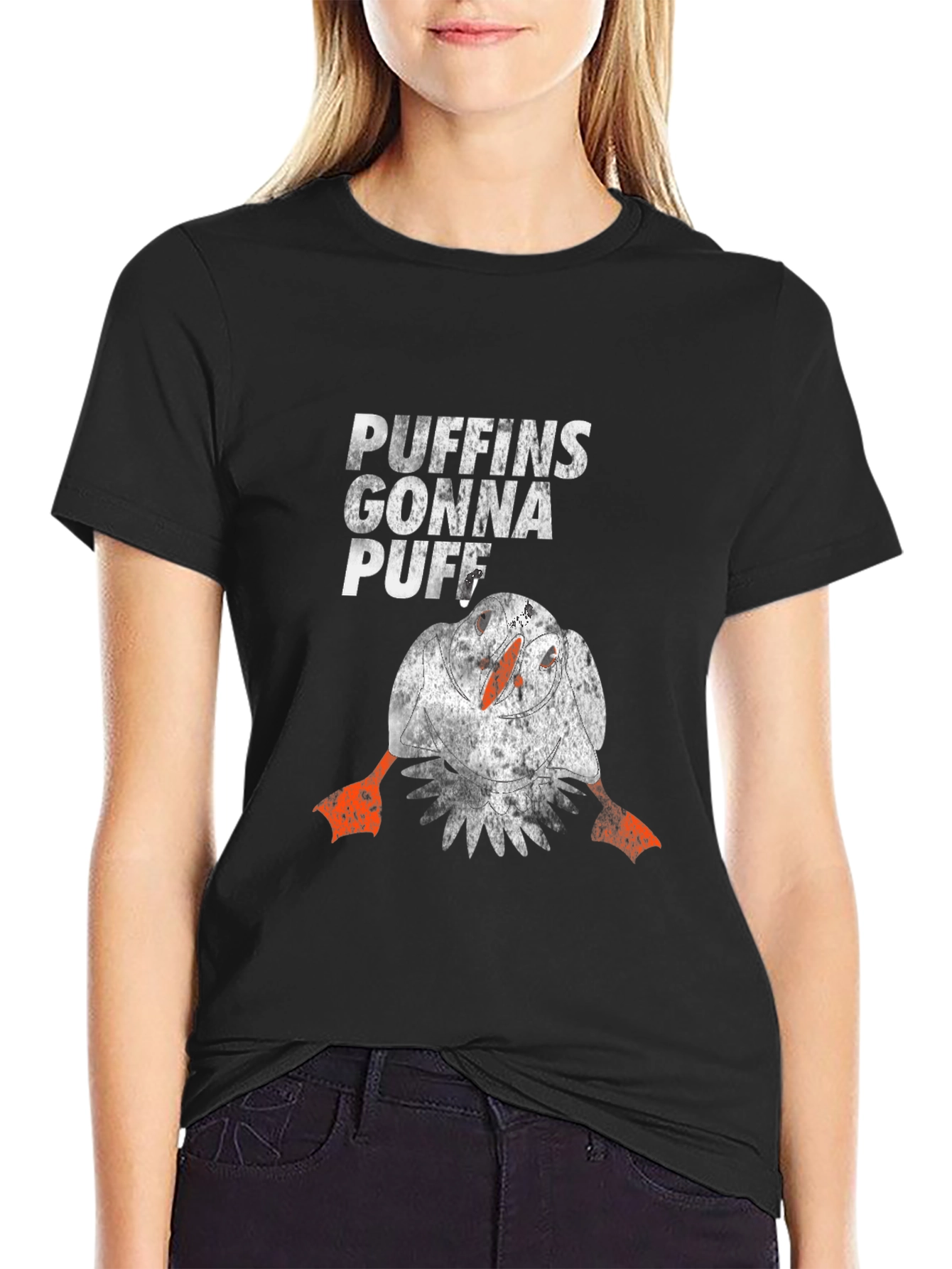 Puffins Gonna Puff Black T-Shirt