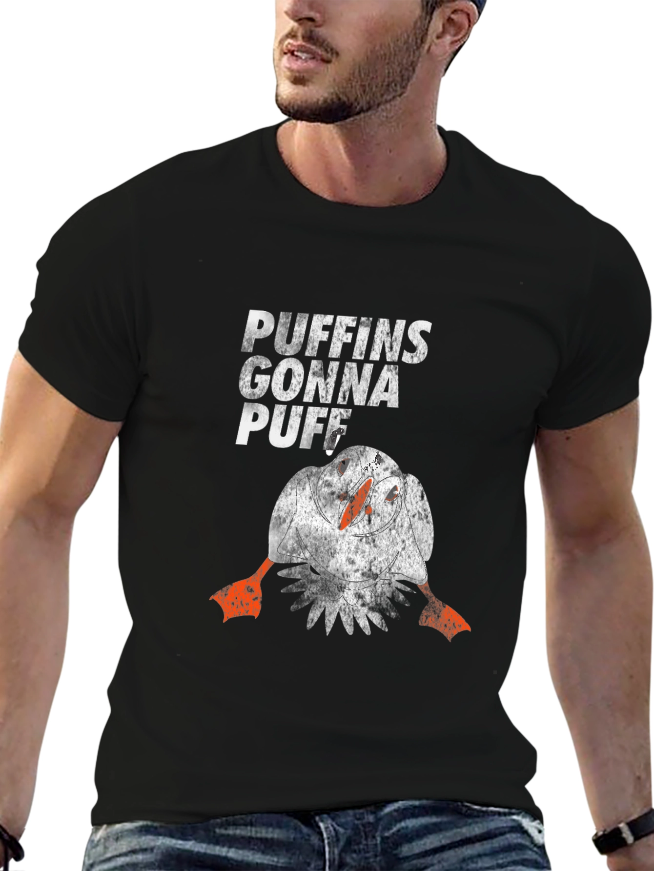 Puffins Gonna Puff Black T-Shirt