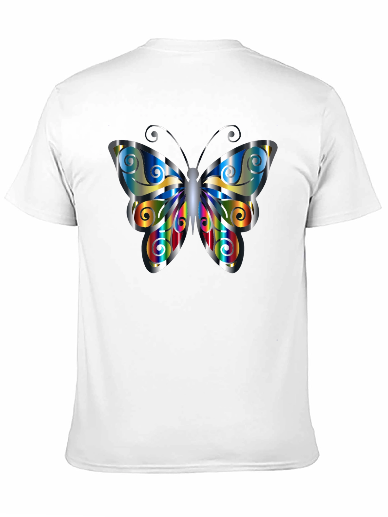 Butterfly Graphic Print Mens Black T-Shirt