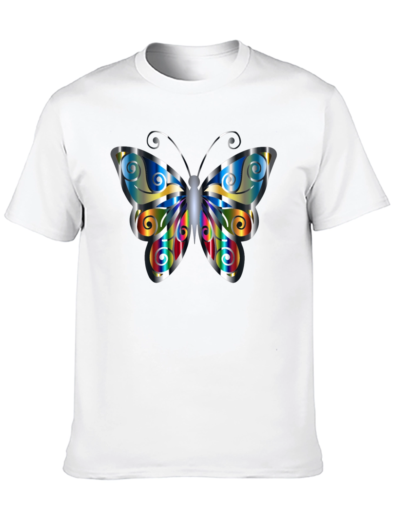 Butterfly Graphic Print Mens Black T-Shirt