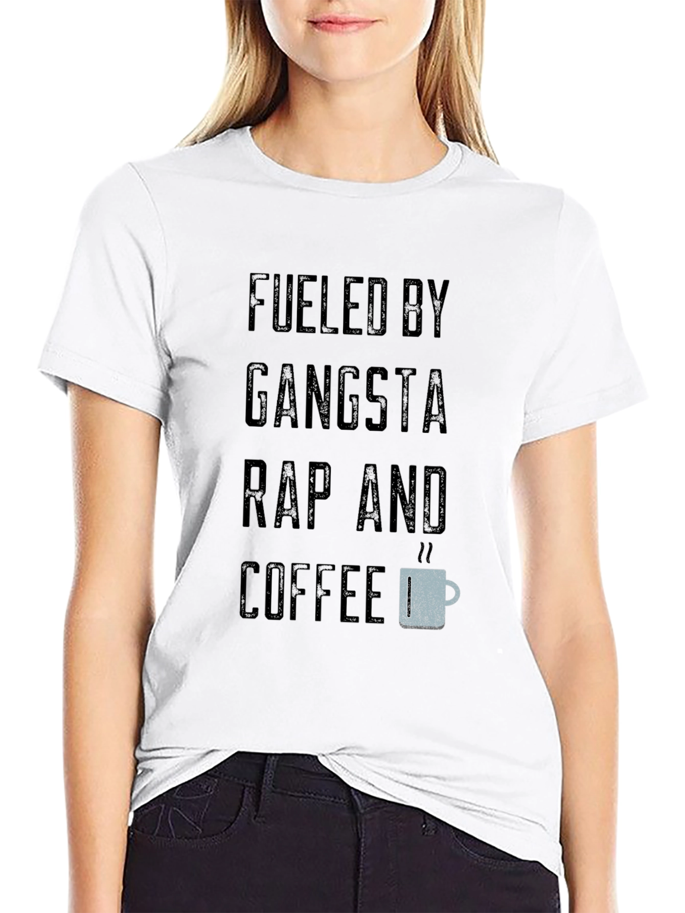 Fueled By Gangsta Rap and Coffee Black T-Shirt