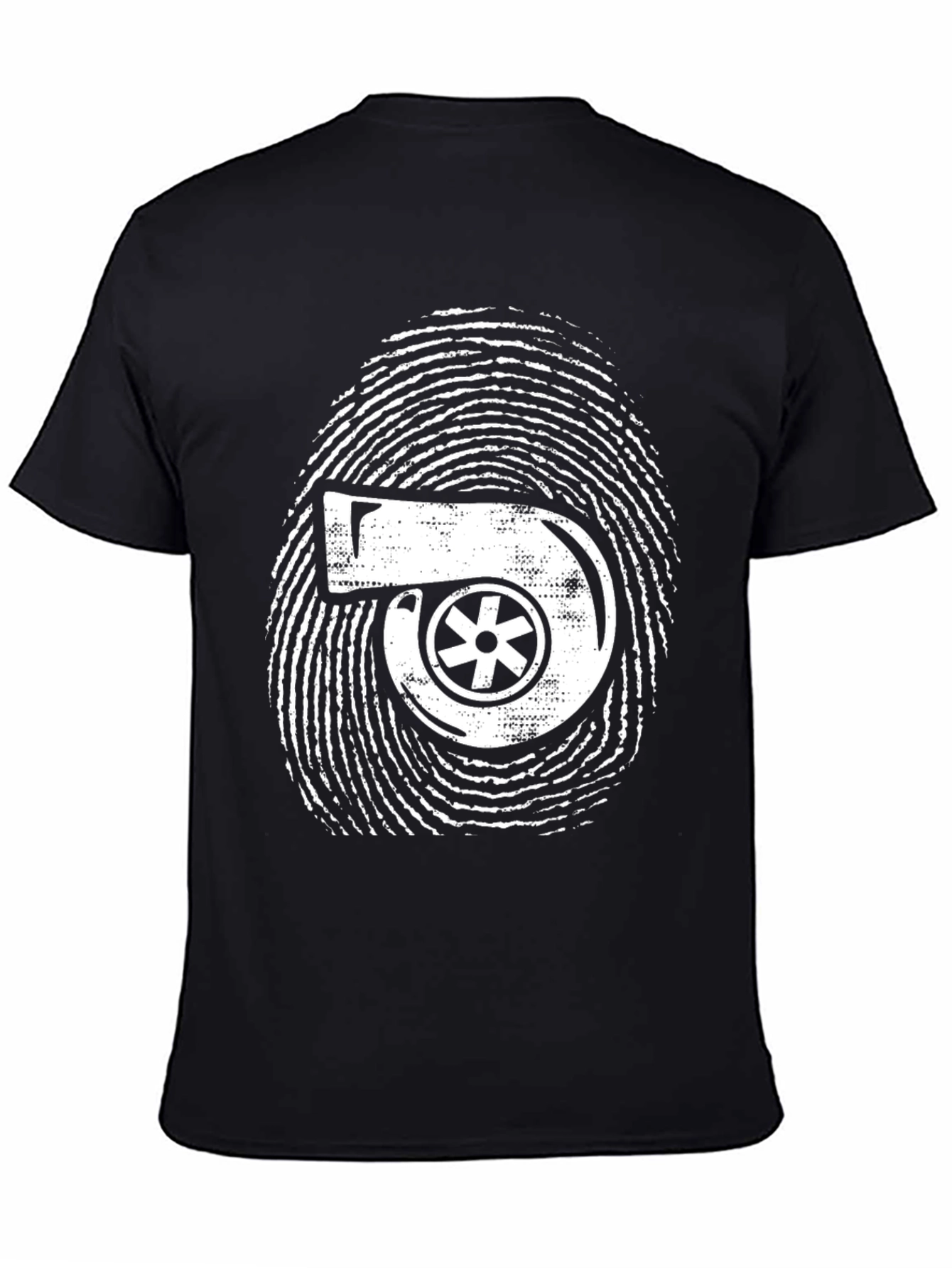 Turbo Fingerprint Black T-Shirt - Automotive Enthusiast Apparel