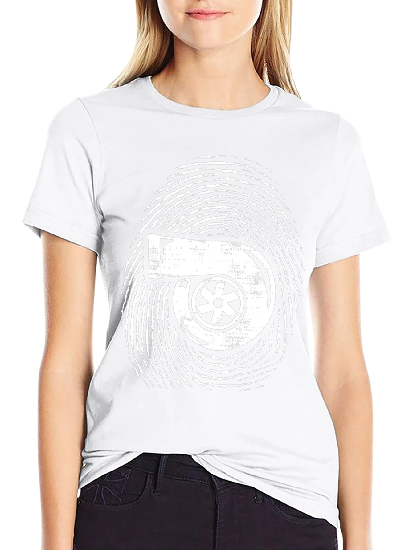 Turbo Fingerprint Black T-Shirt - Automotive Enthusiast Apparel