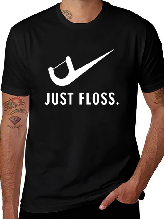Just Floss Graphic Tee - Black Cotton T-Shirt