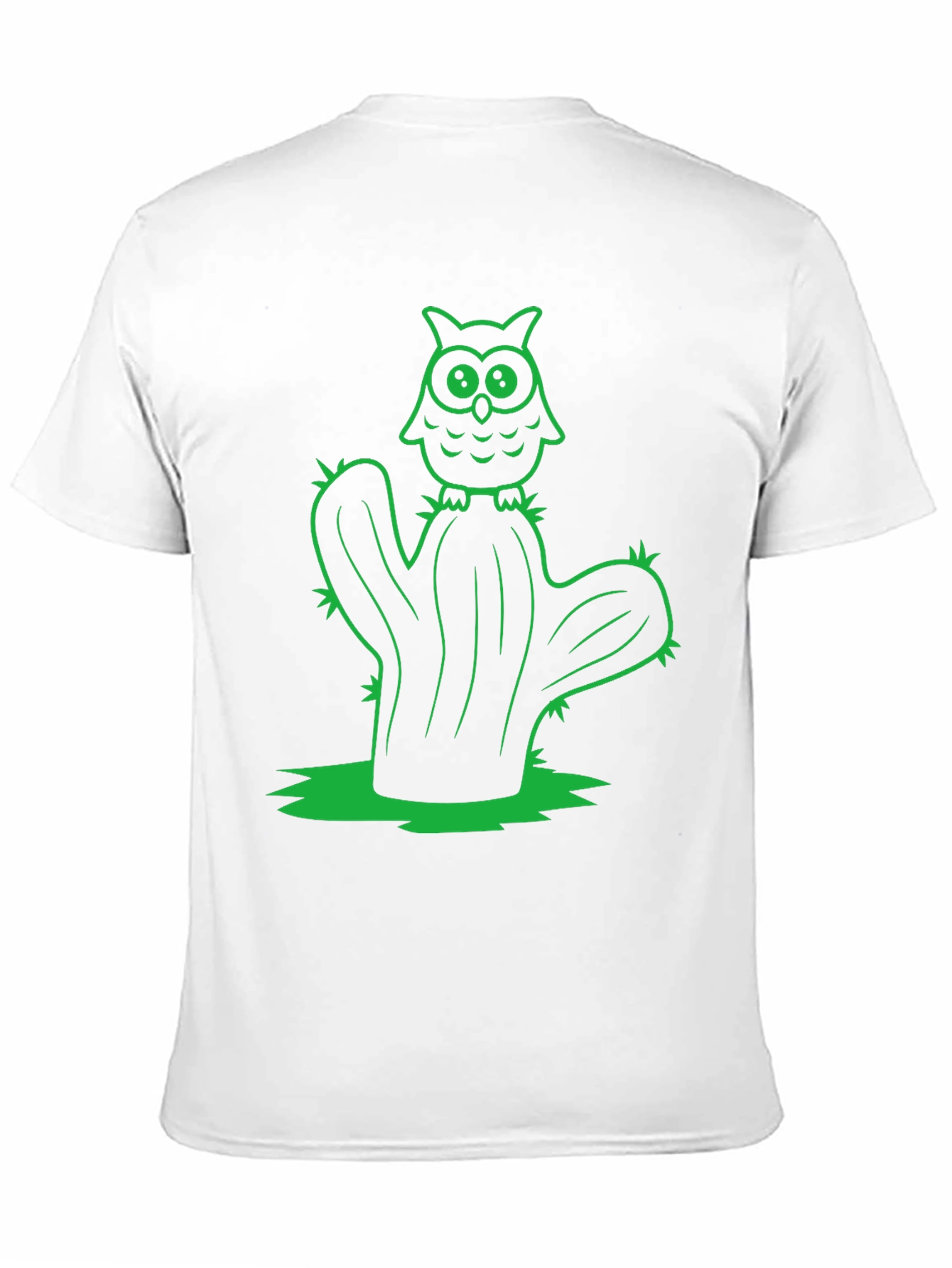 Owl Cactus Black T-Shirt - Novelty Graphic Tee