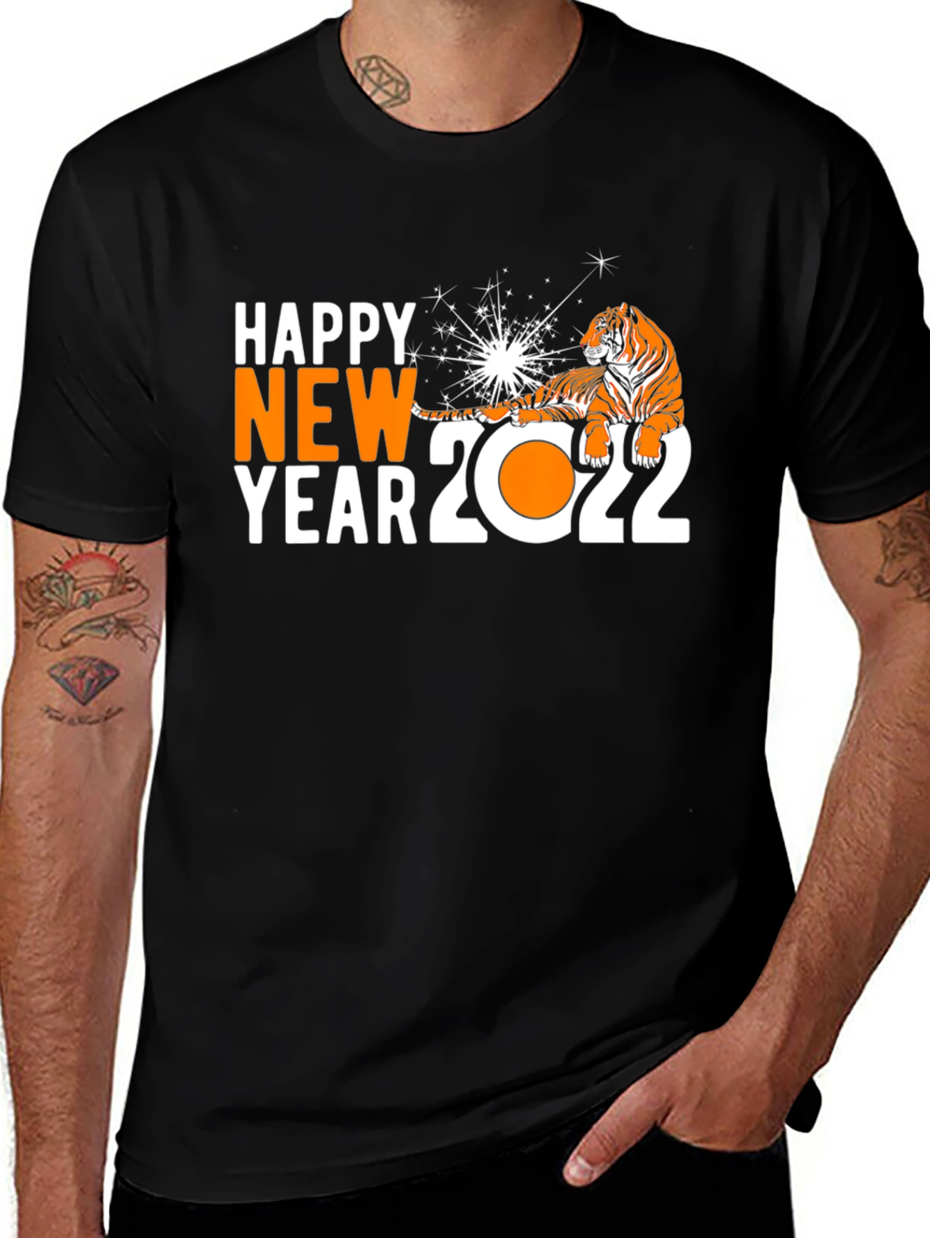 Happy New Year 2022 Tiger Graphic T-Shirt