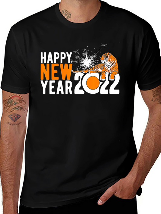 Happy New Year 2022 Tiger Graphic T-Shirt