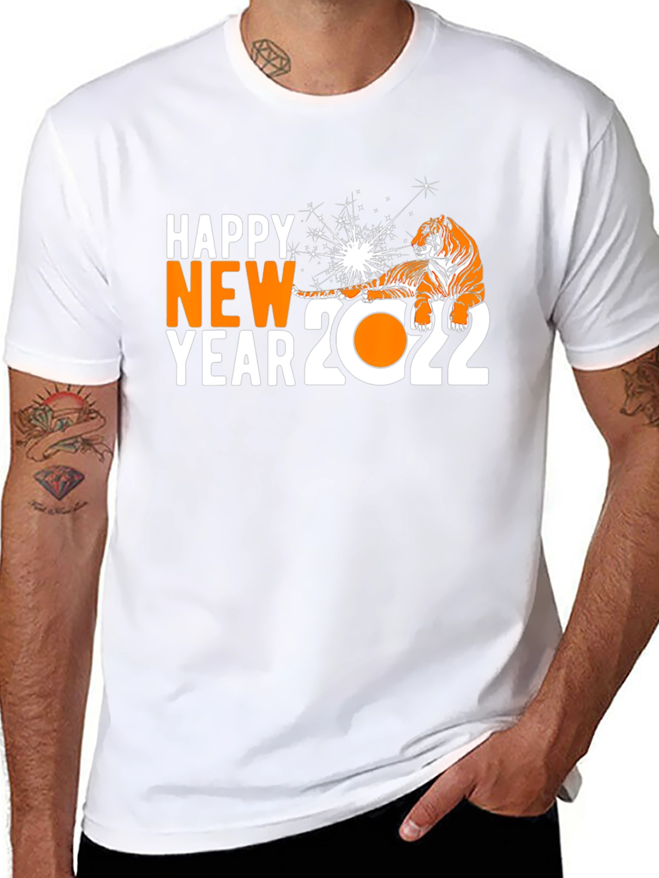 Happy New Year 2022 Tiger Graphic T-Shirt