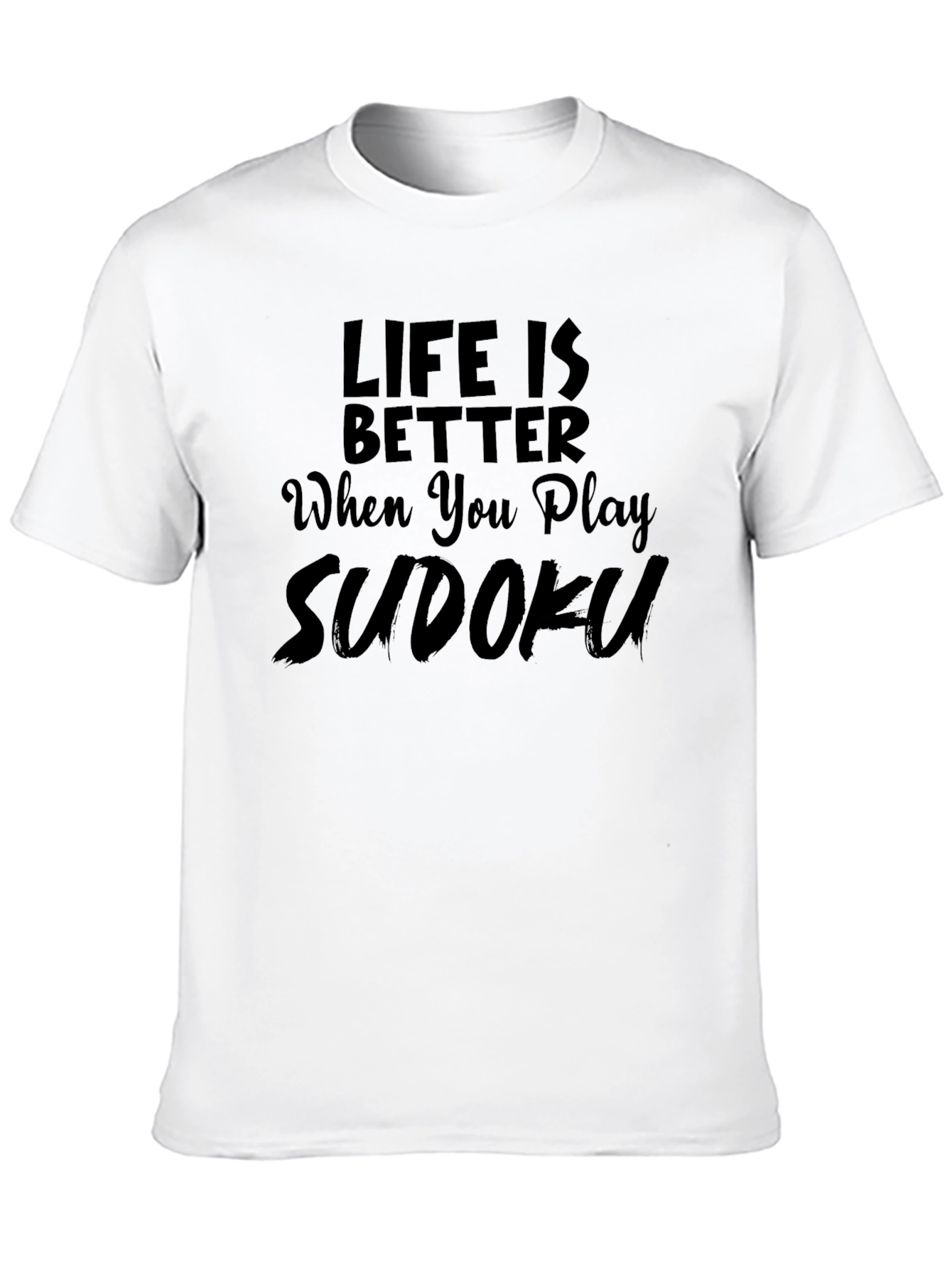 Life Is Better Sudoku Black T-Shirt