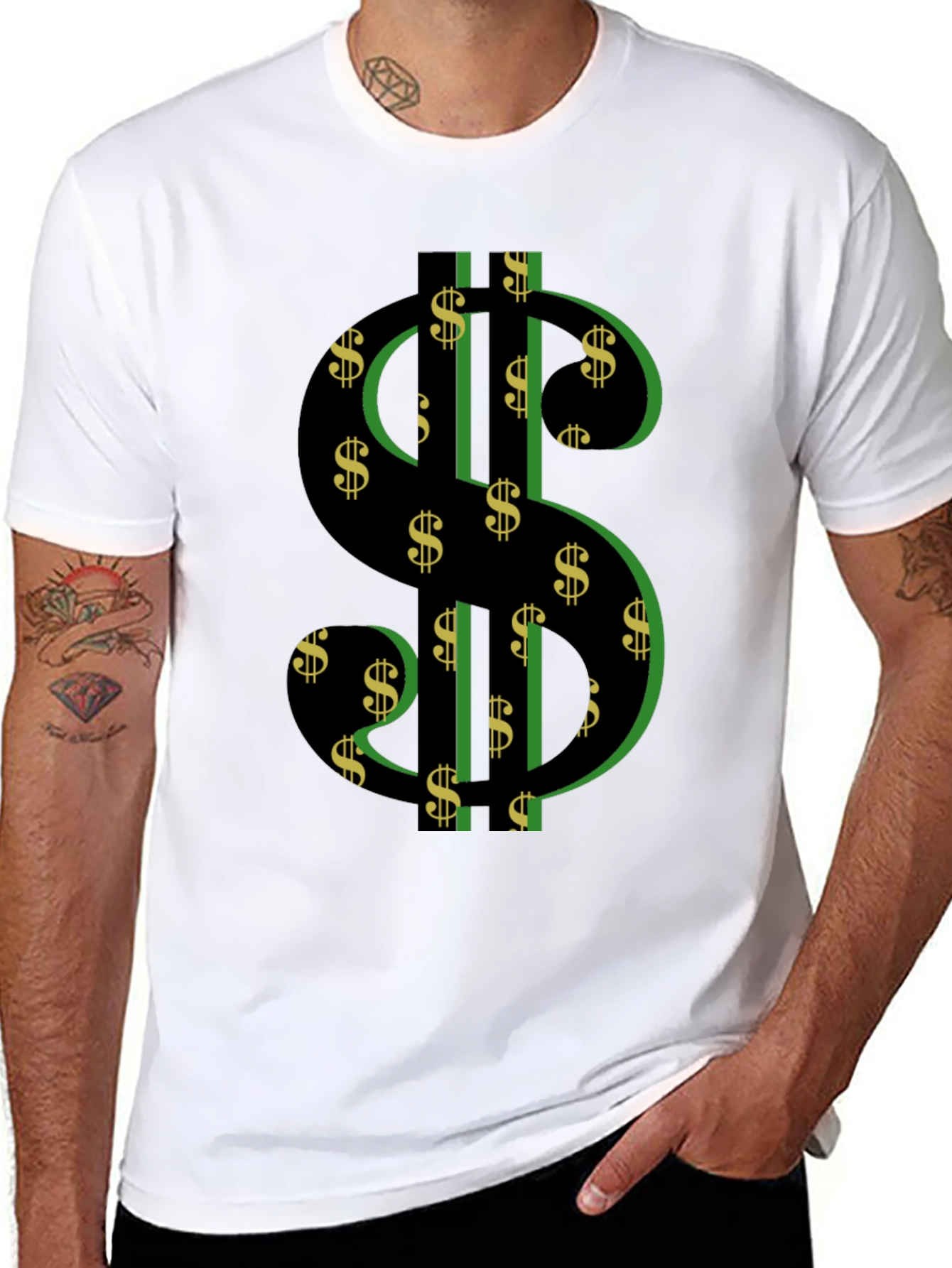 Dollar Sign Graphic T-Shirt - Black