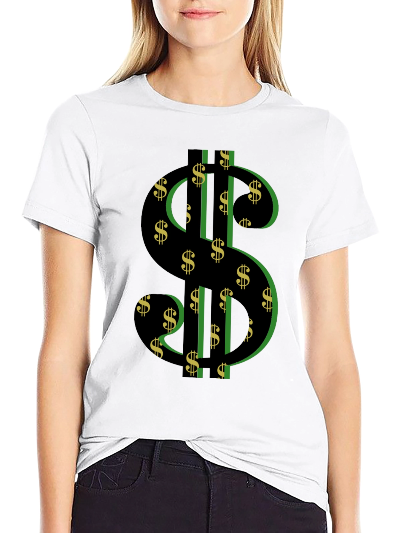 Dollar Sign Graphic T-Shirt - Black