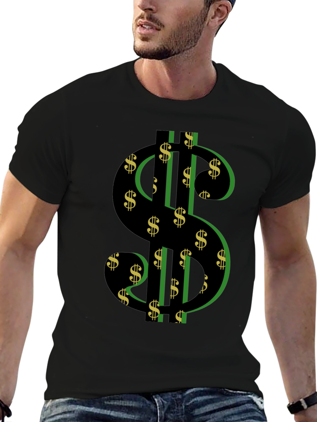 Dollar Sign Graphic T-Shirt - Black