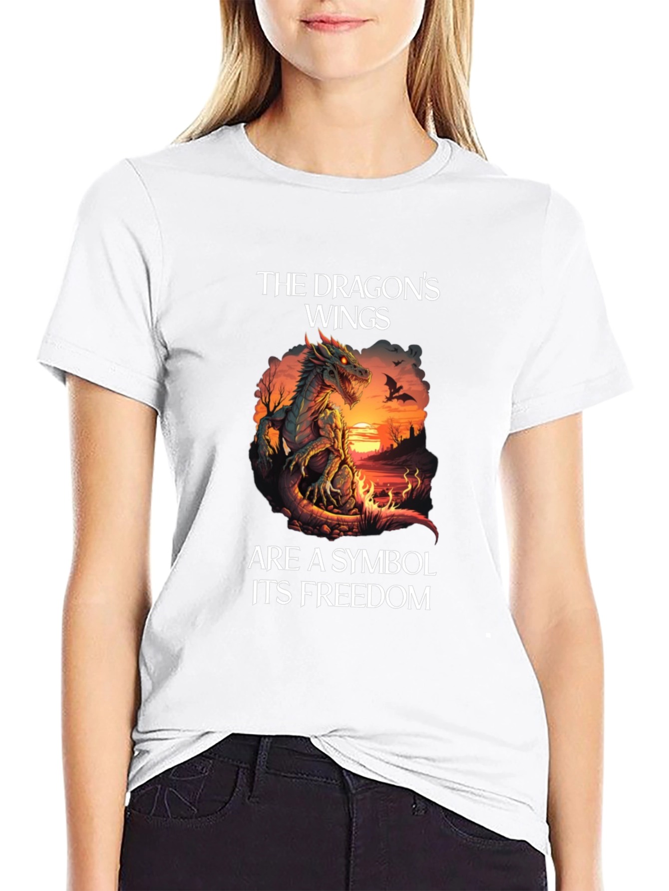 Dragon Wings Freedom Graphic T-Shirt