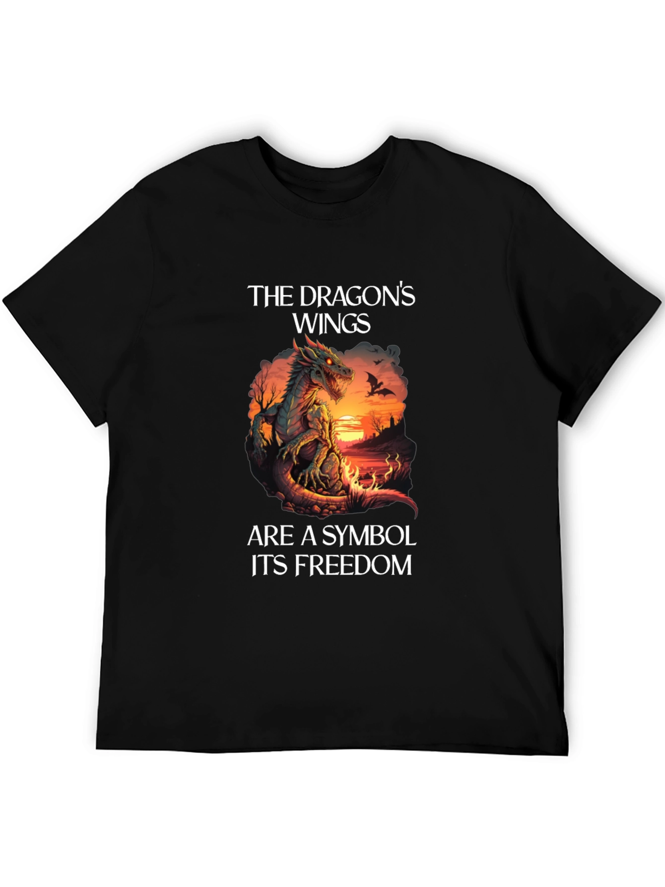 Dragon Wings Freedom Graphic T-Shirt