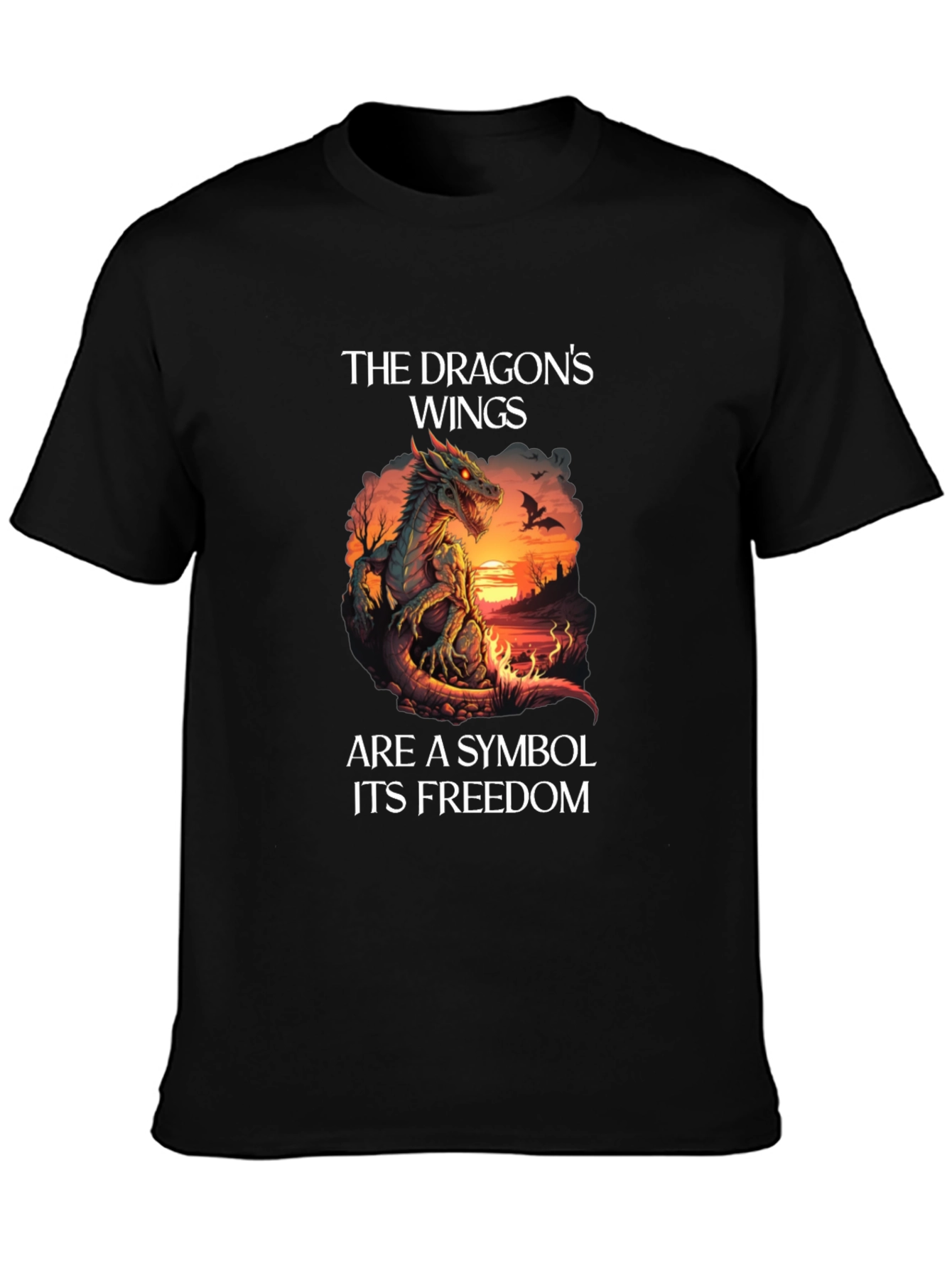 Dragon Wings Freedom Graphic T-Shirt
