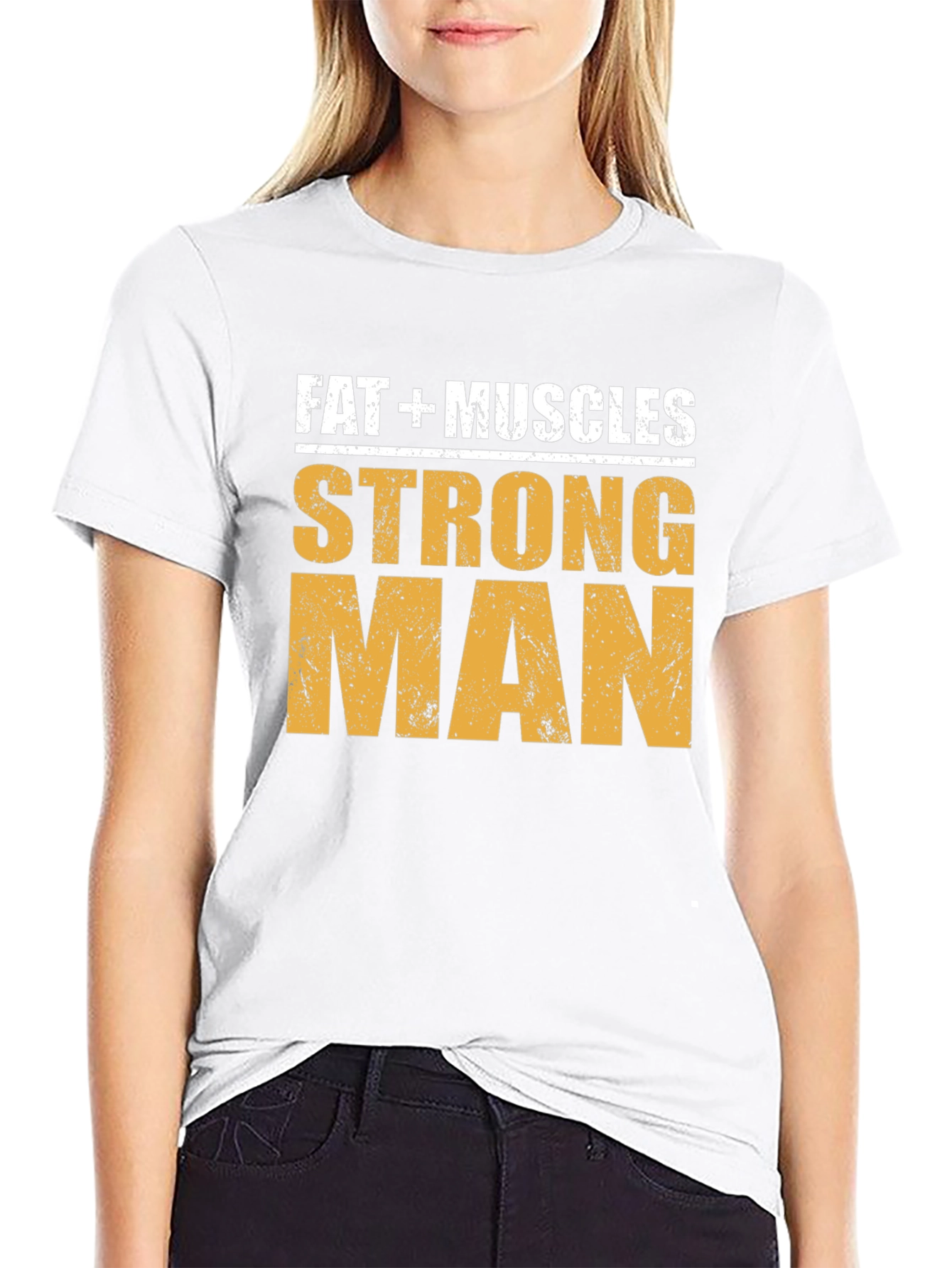 Fat + Muscles Strong Man Graphic T-Shirt