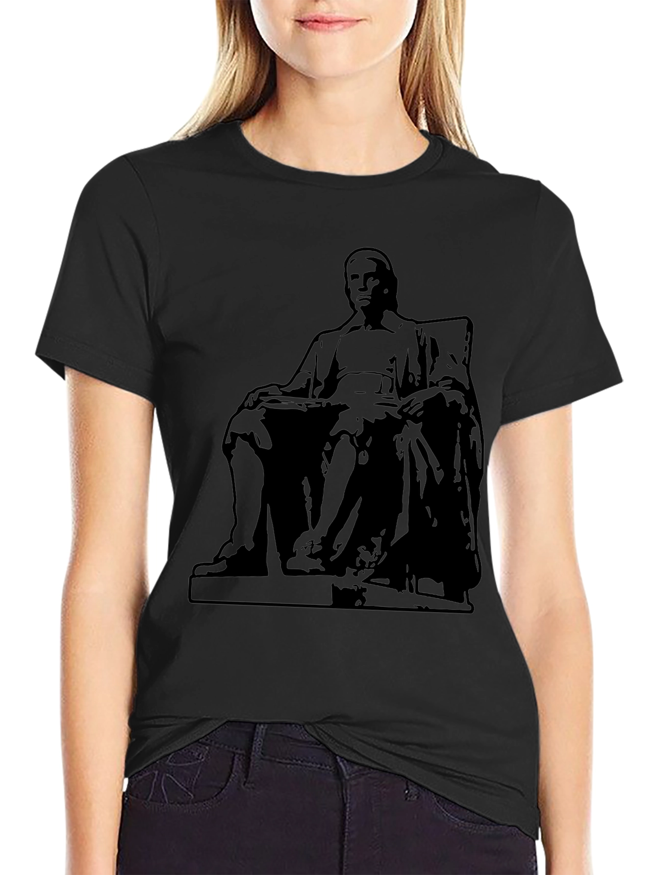 Statue Graphic Black T-Shirt | Casual Style