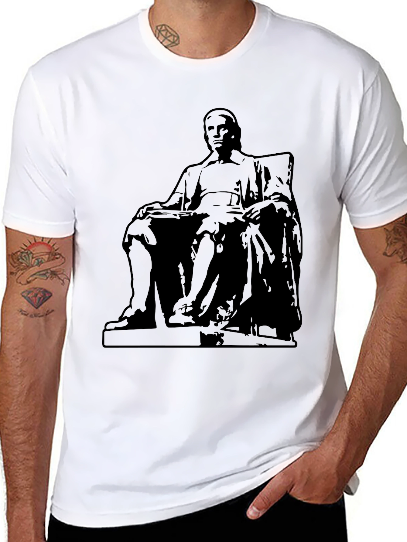 Statue Graphic Black T-Shirt | Casual Style