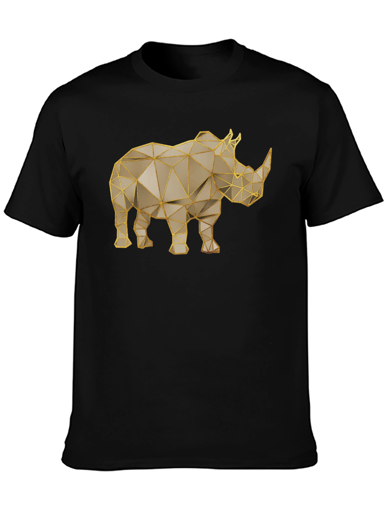 Geometric Rhino T-Shirt - Stylish Animal Graphic Tee