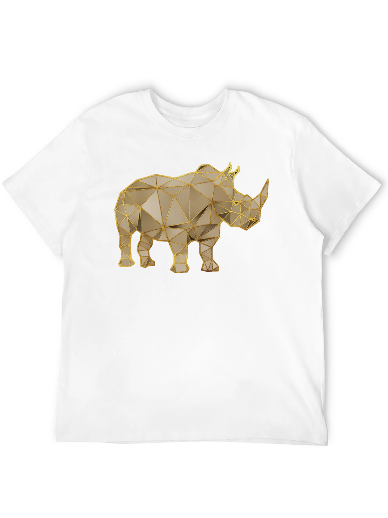 Geometric Rhino T-Shirt - Stylish Animal Graphic Tee