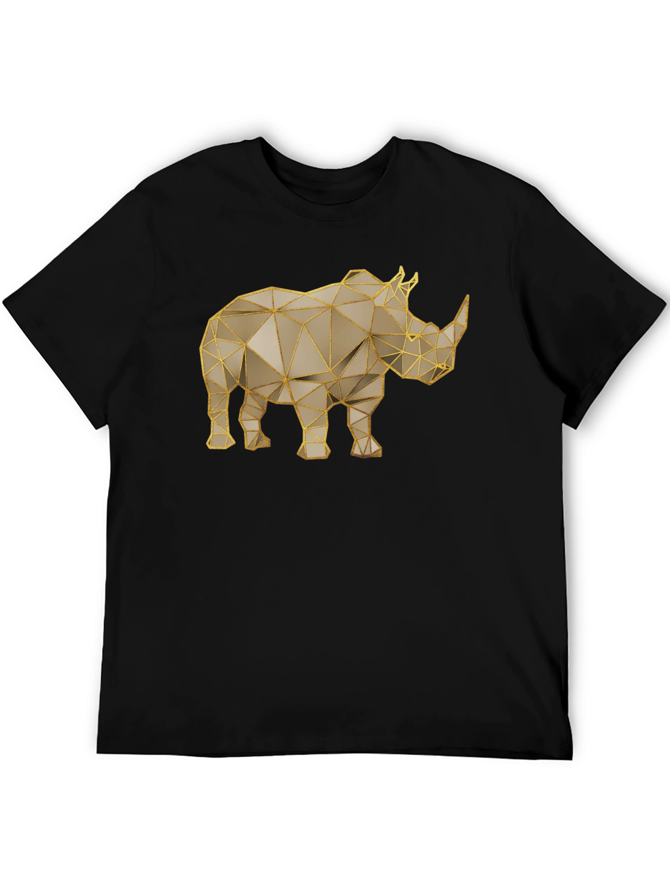 Geometric Rhino T-Shirt - Stylish Animal Graphic Tee