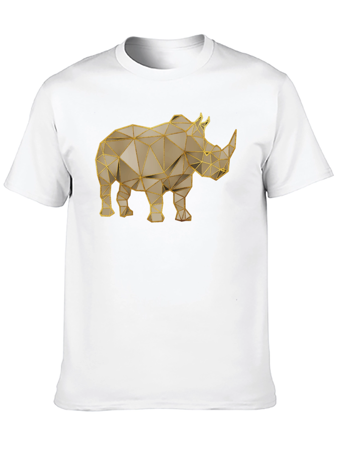 Geometric Rhino T-Shirt - Stylish Animal Graphic Tee