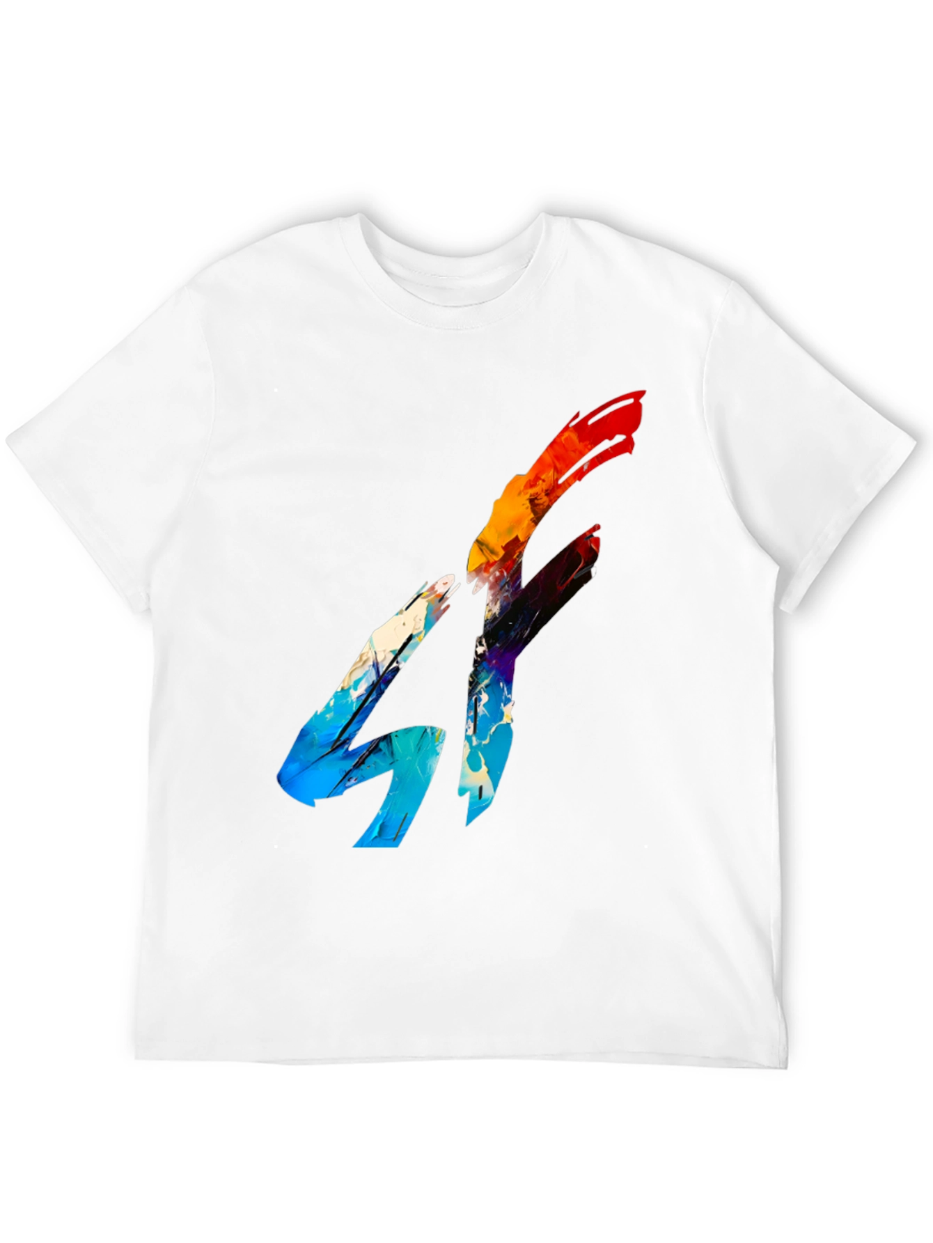 Abstract Graphic Print Black Tee