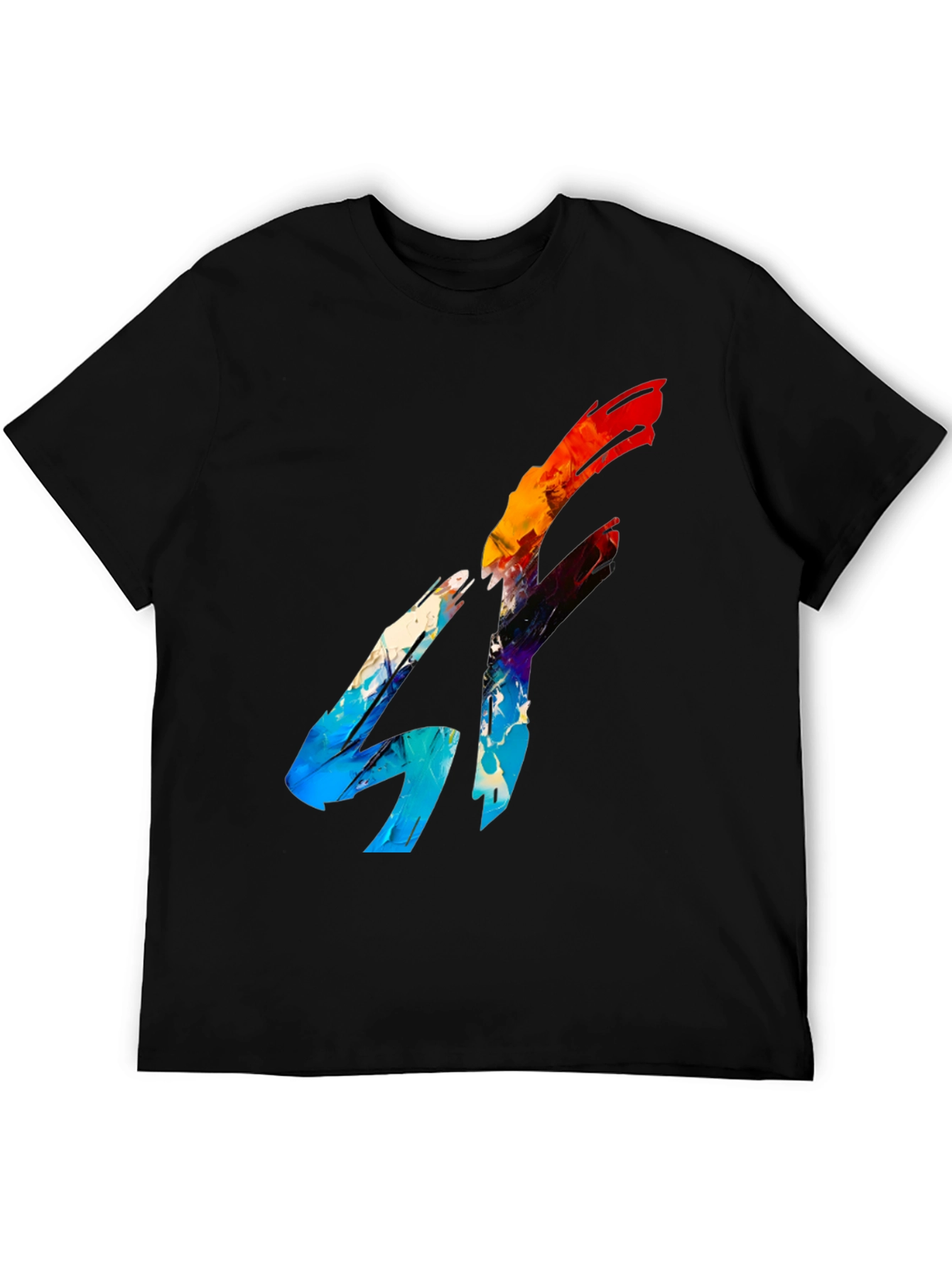Abstract Graphic Print Black Tee