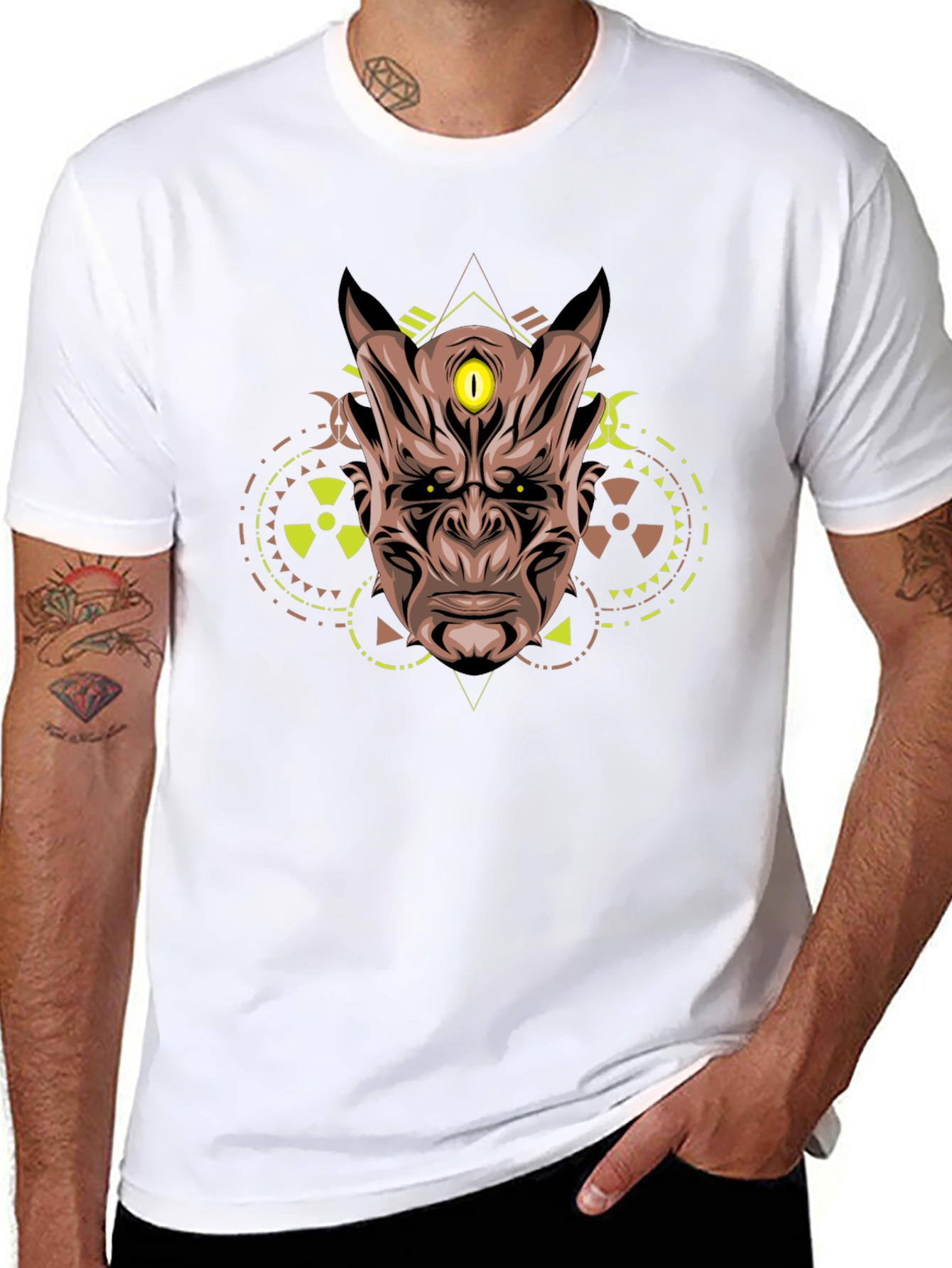 Third Eye Oni Mask Graphic Tee - Black
