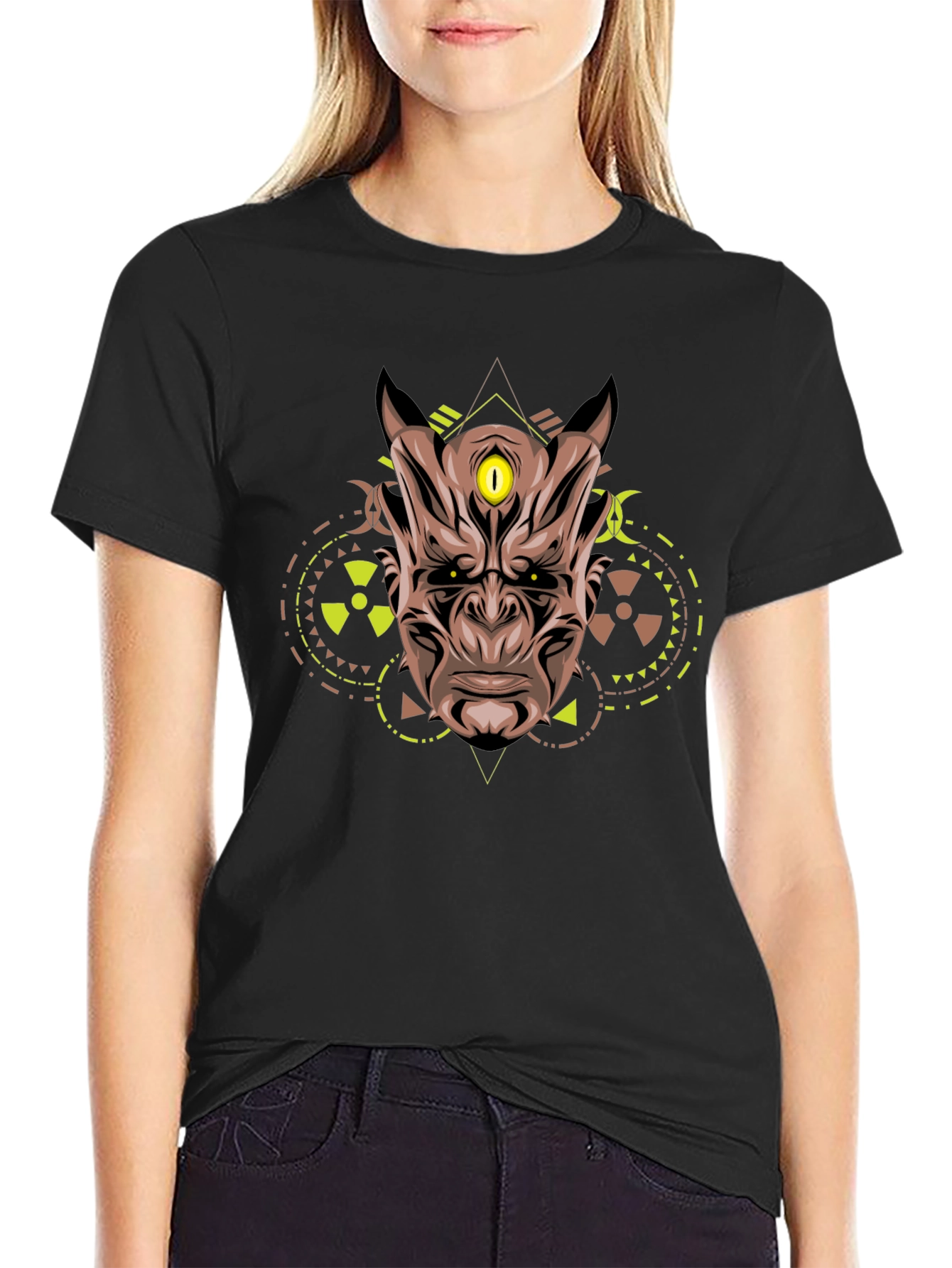 Third Eye Oni Mask Graphic Tee - Black