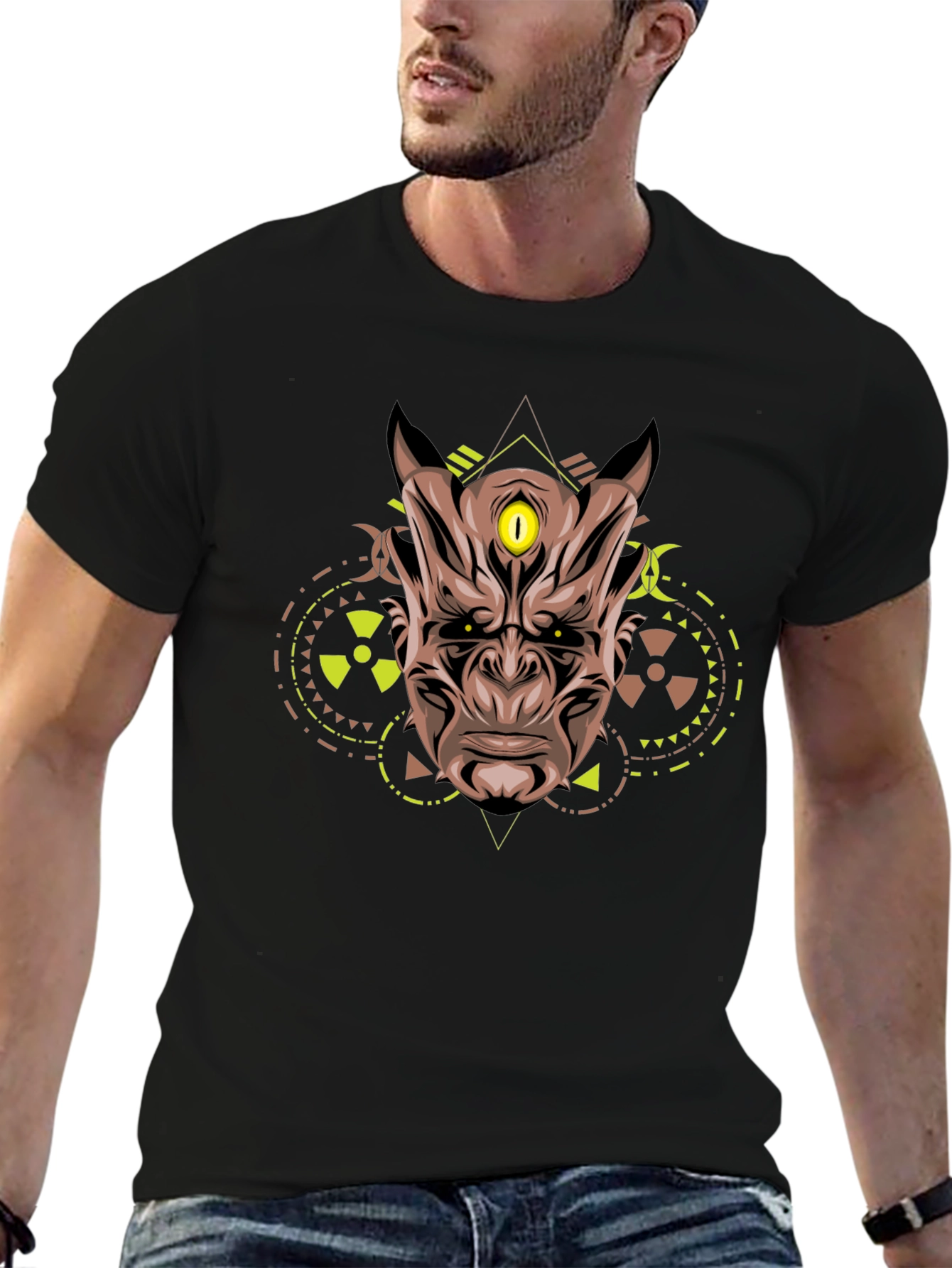 Third Eye Oni Mask Graphic Tee - Black