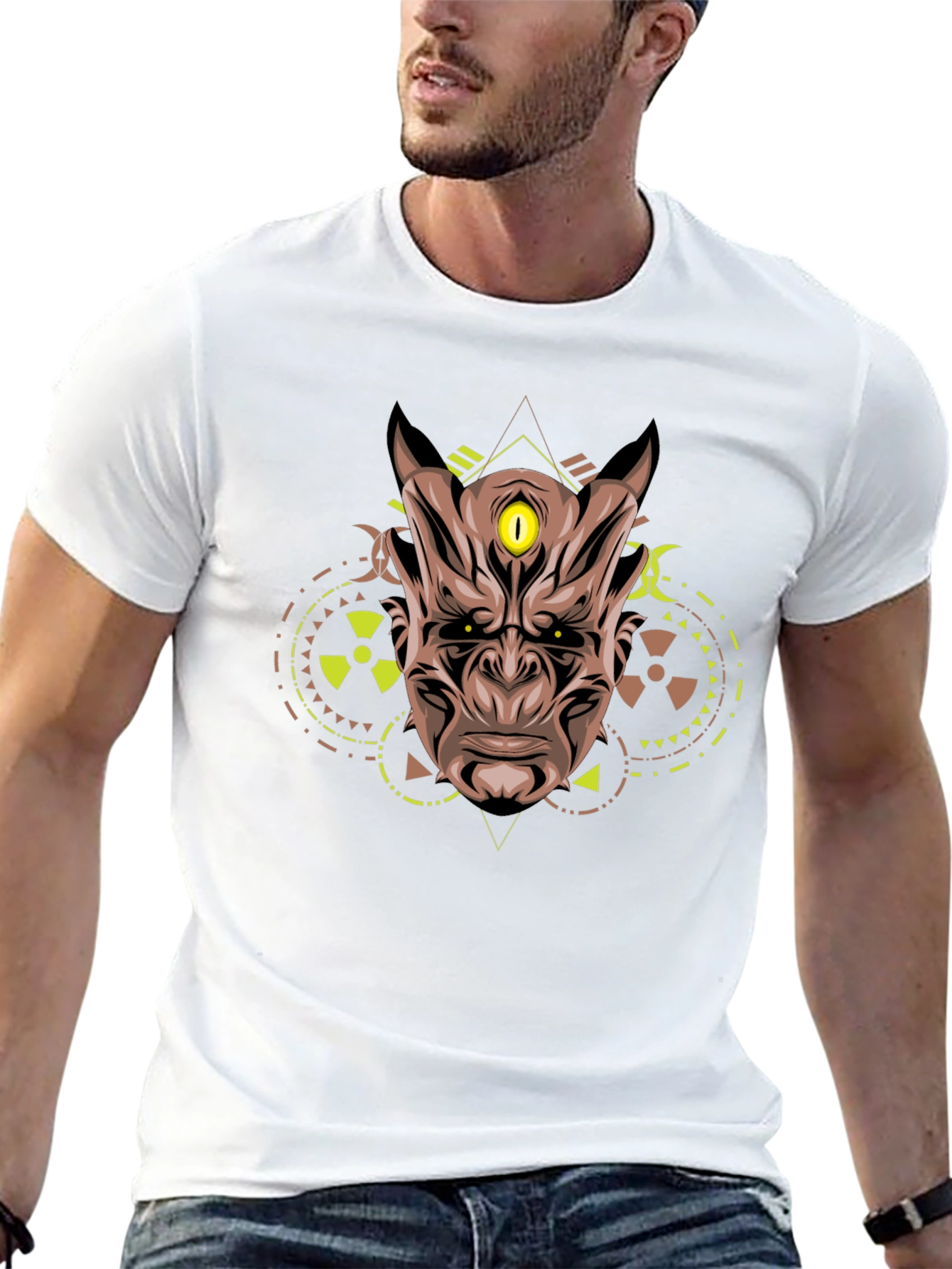 Third Eye Oni Mask Graphic Tee - Black