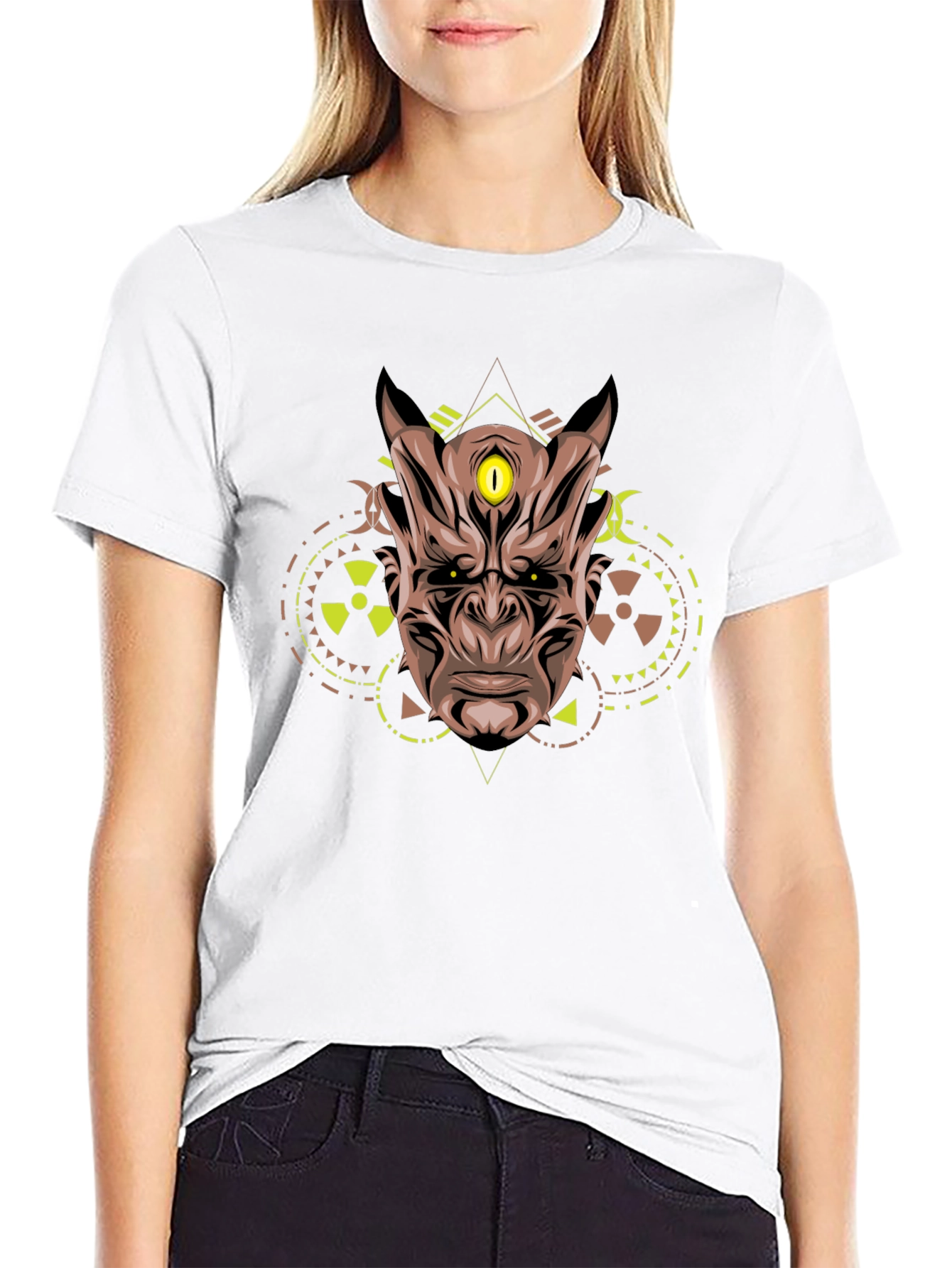 Third Eye Oni Mask Graphic Tee - Black