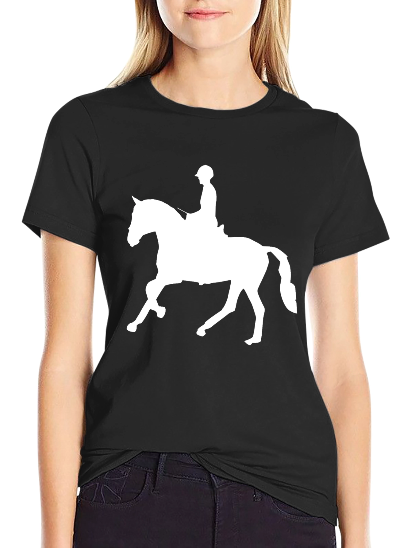 Equestrian Horse Riding T-Shirt - Black