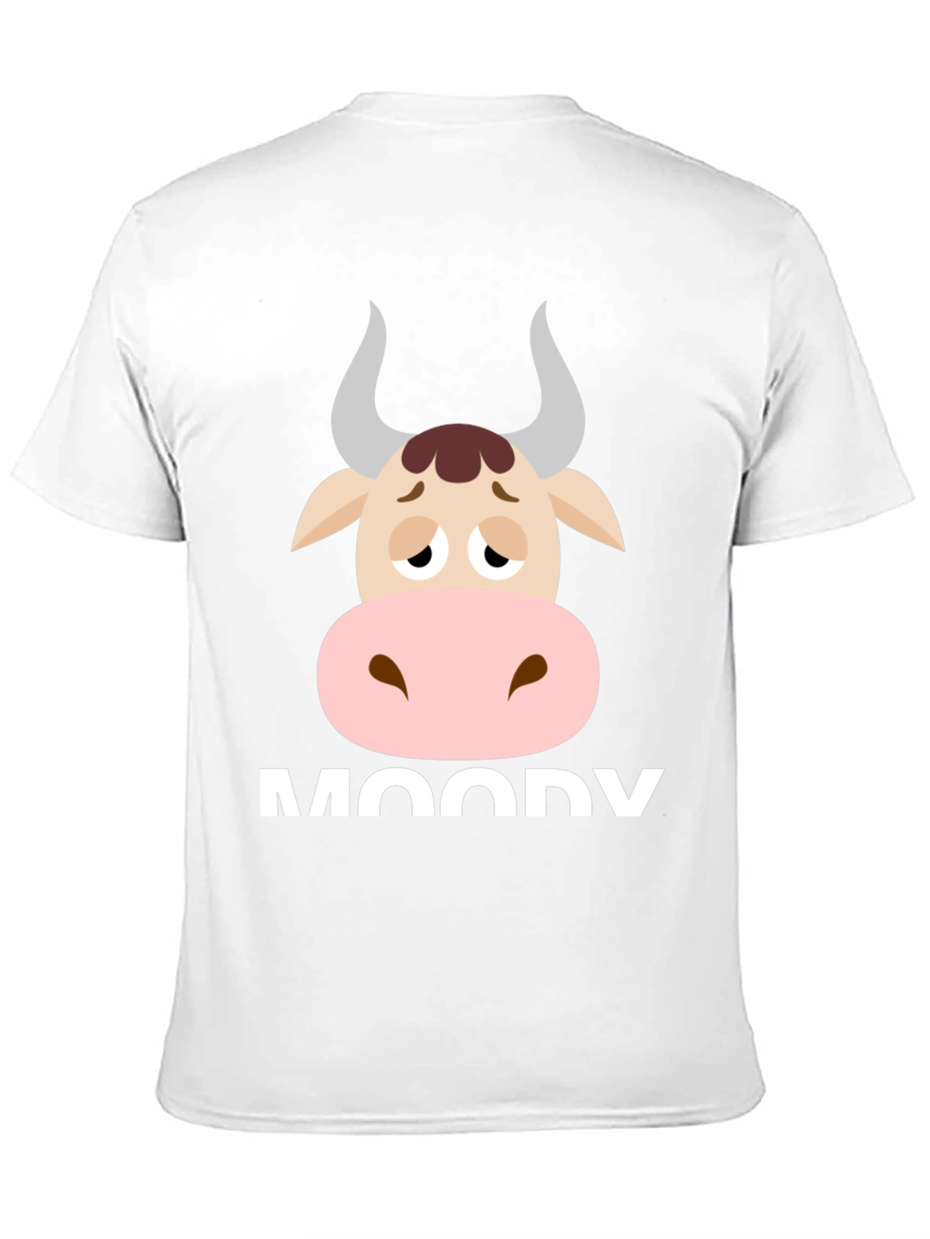 Moody Cow Graphic Tee - Funny Animal T-Shirt