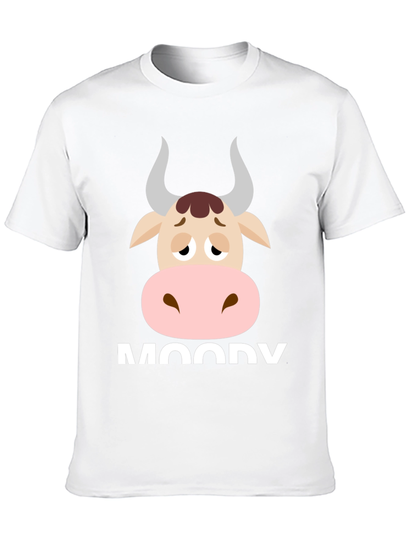Moody Cow Graphic Tee - Funny Animal T-Shirt