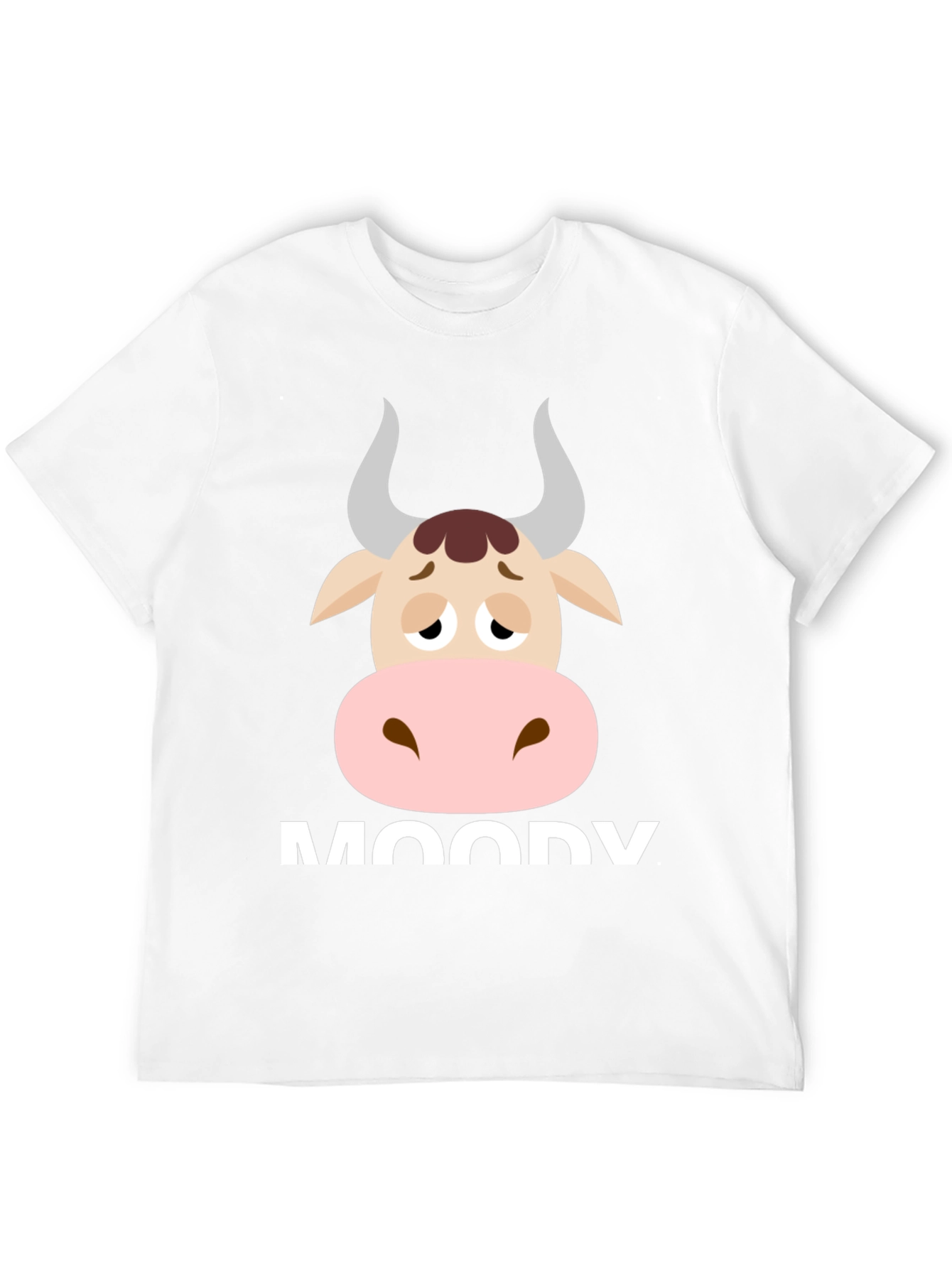 Moody Cow Graphic Tee - Funny Animal T-Shirt