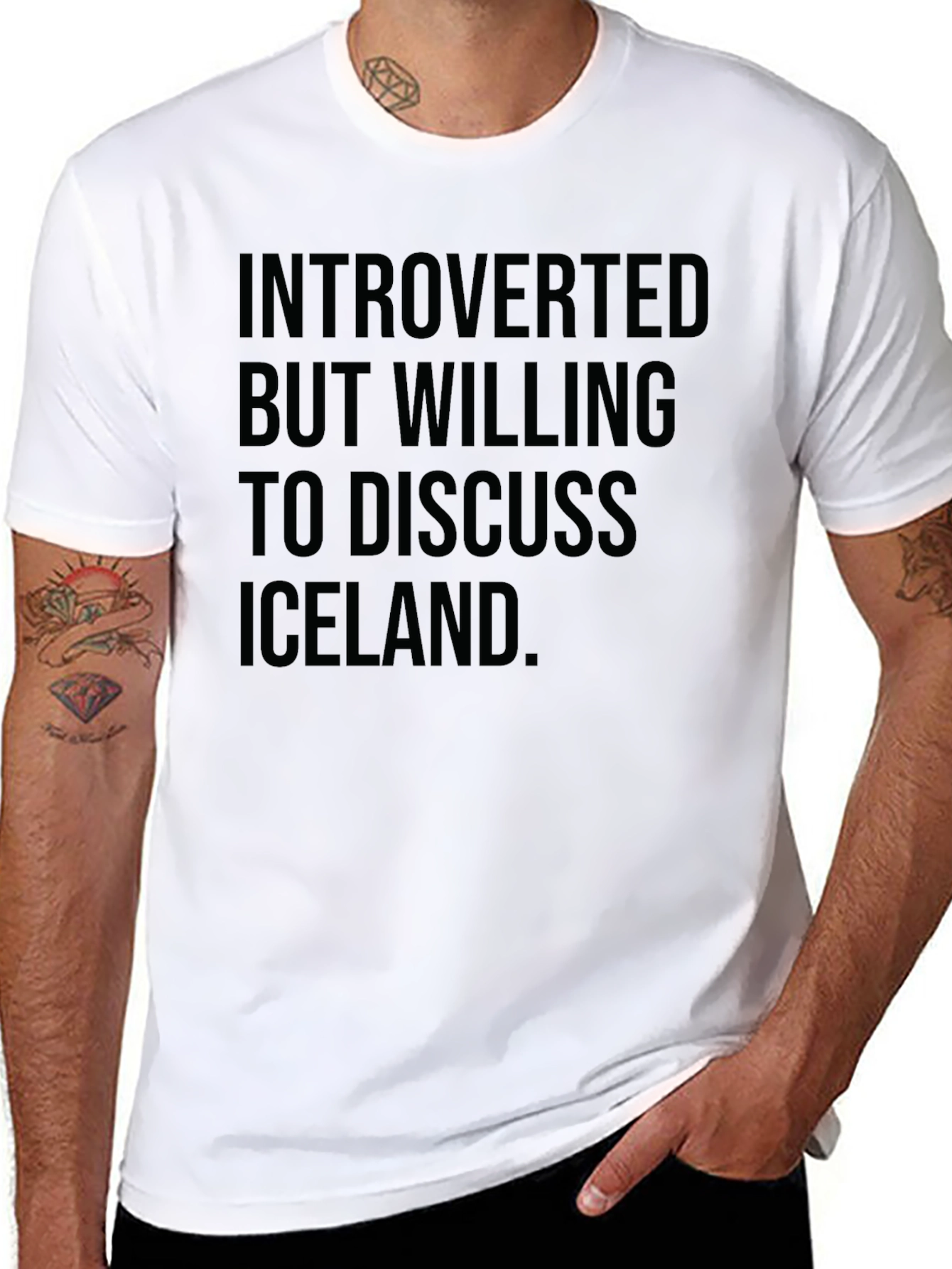 Introverted Iceland T-Shirt - Black Tee
