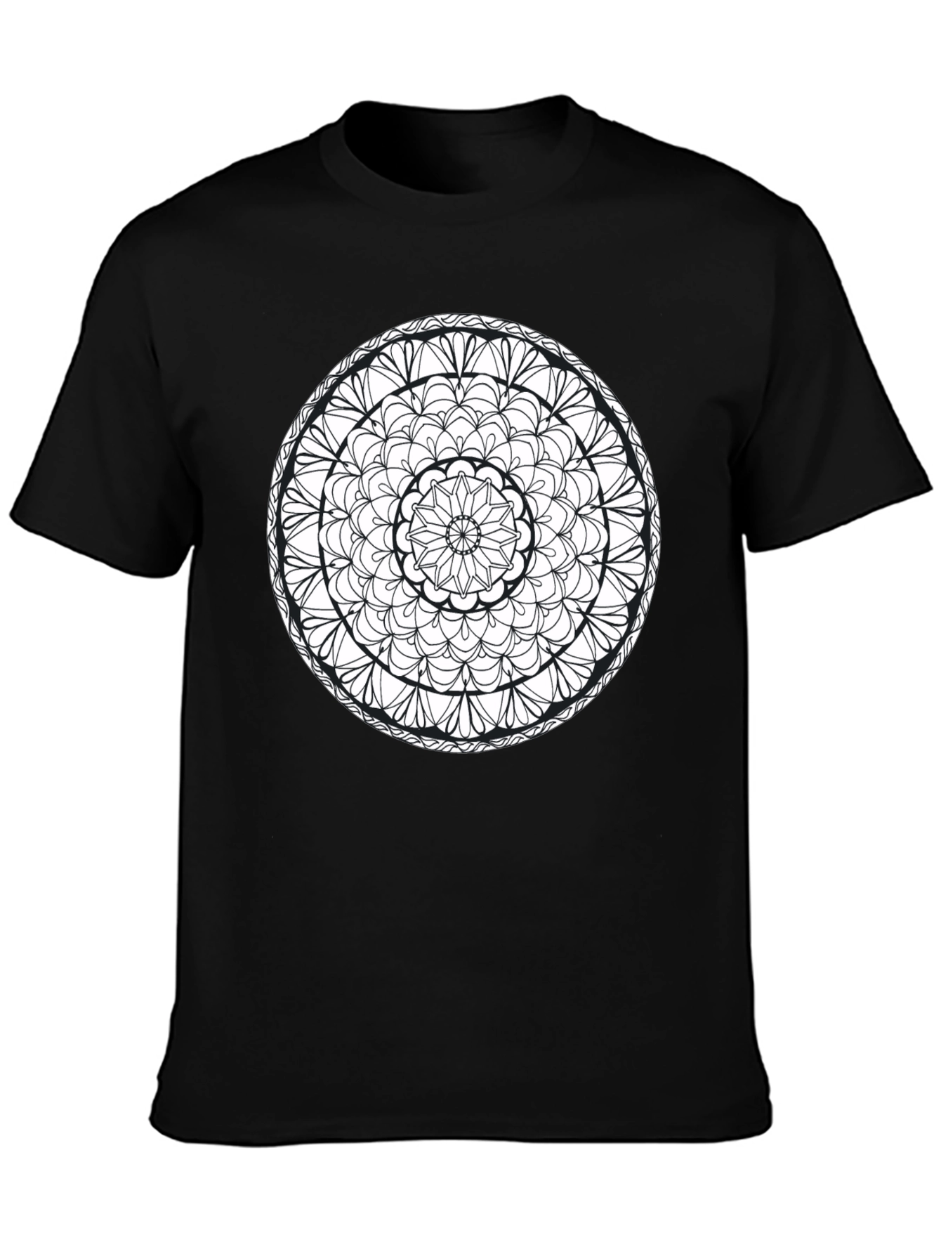 Mandala Print Black T-Shirt - Artistic Tee