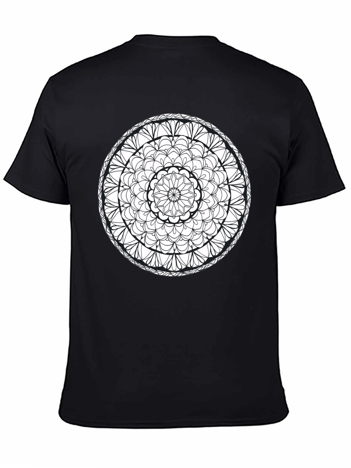 Mandala Print Black T-Shirt - Artistic Tee