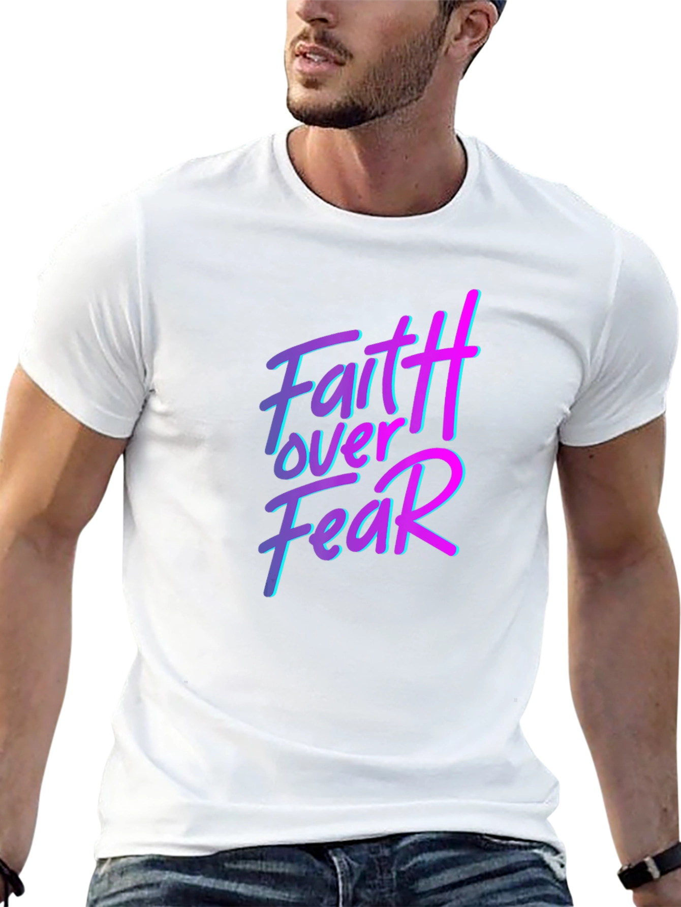Faith Over Fear Graphic Tee - Trendy Christian T-Shirt