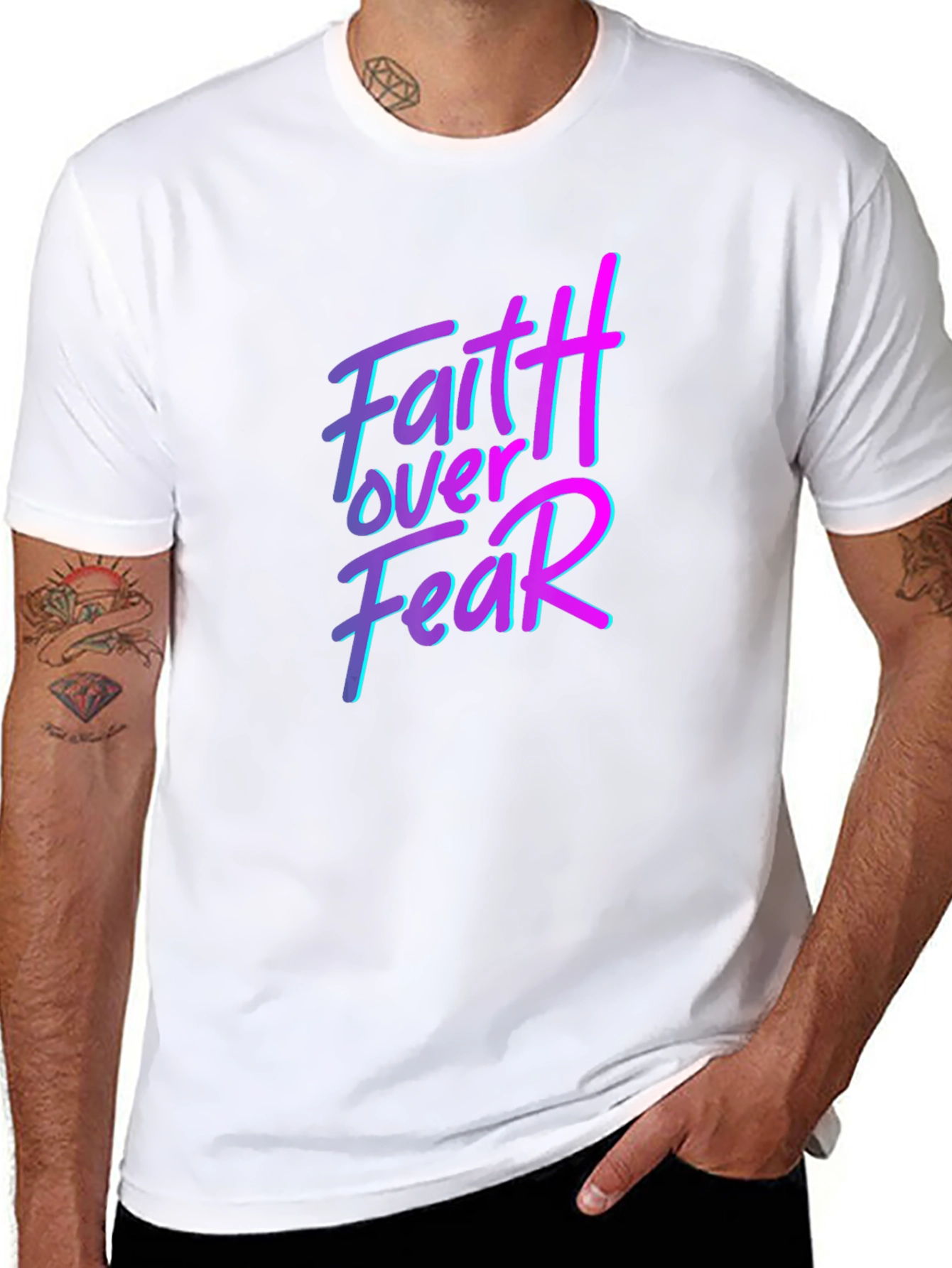 Faith Over Fear Graphic Tee - Trendy Christian T-Shirt