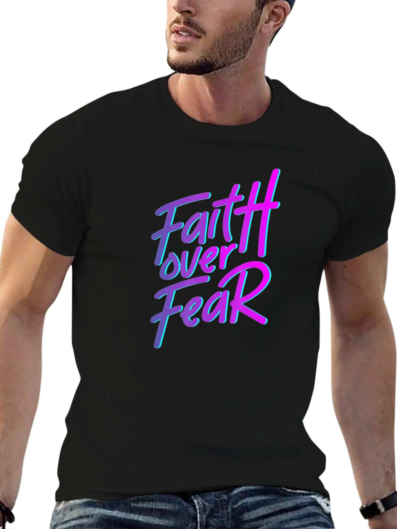 Faith Over Fear Graphic Tee - Trendy Christian T-Shirt