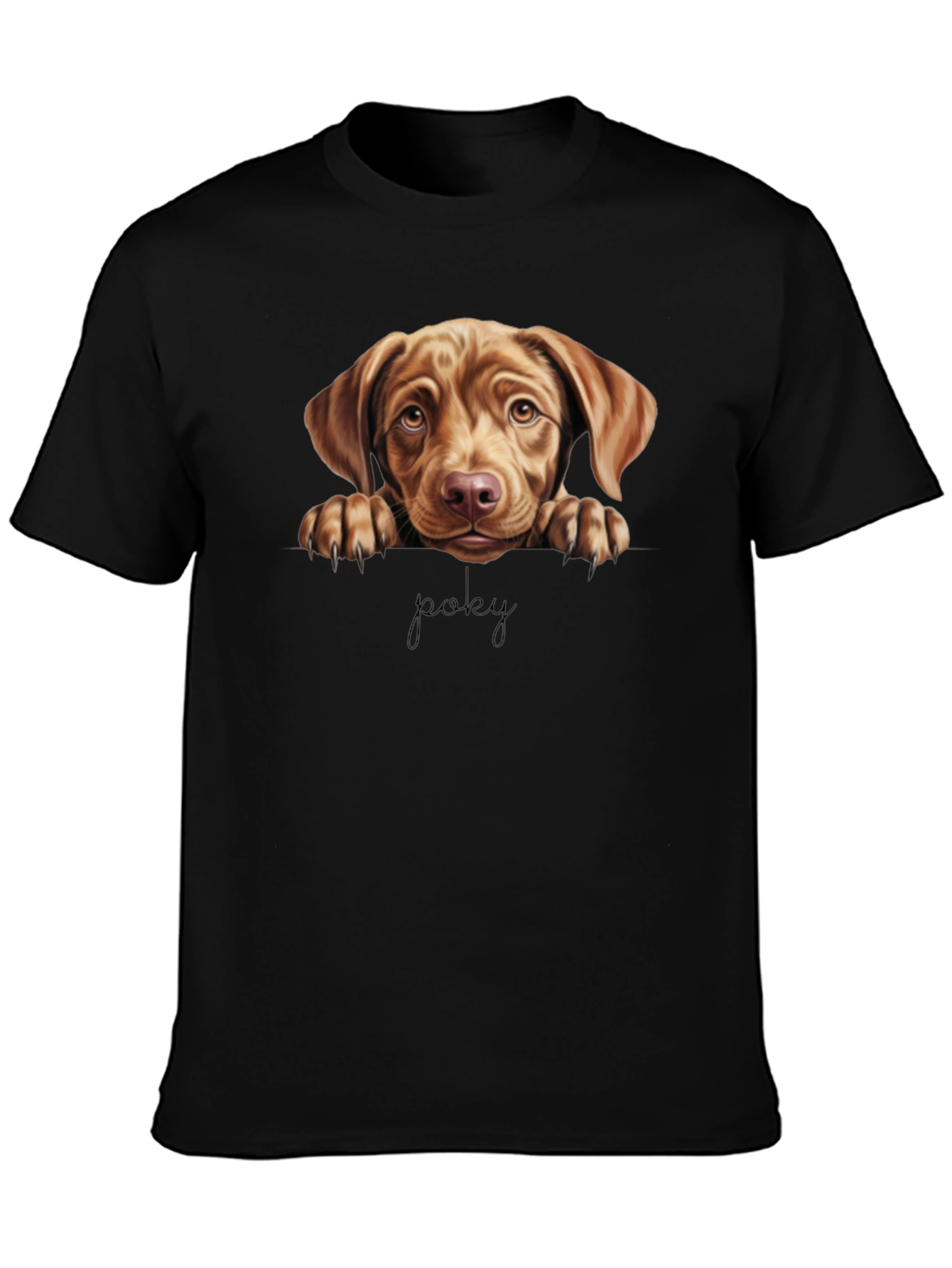 Poky Dog Graphic Tee - Black Cotton Blend Shirt