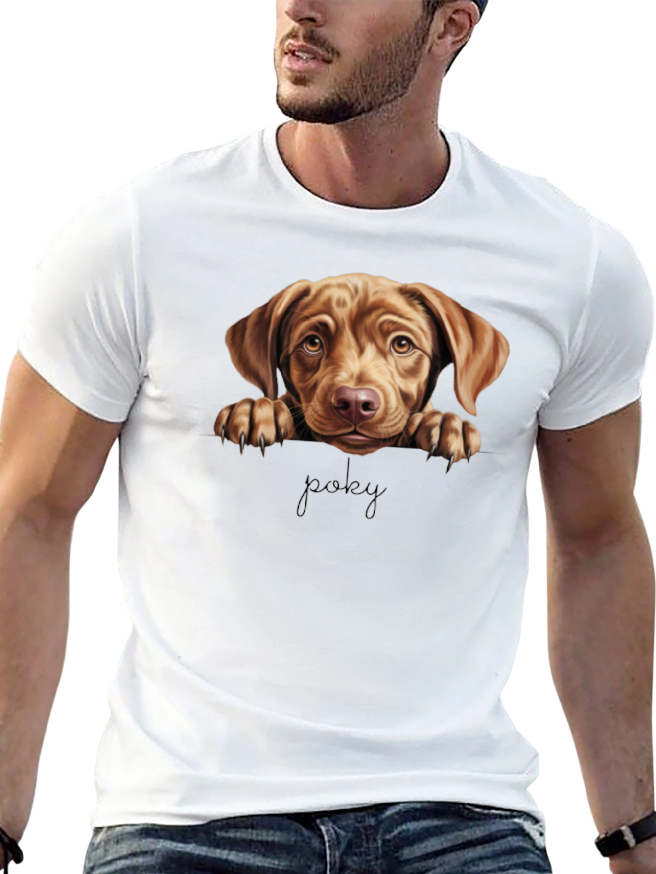 Poky Dog Graphic Tee - Black Cotton Blend Shirt