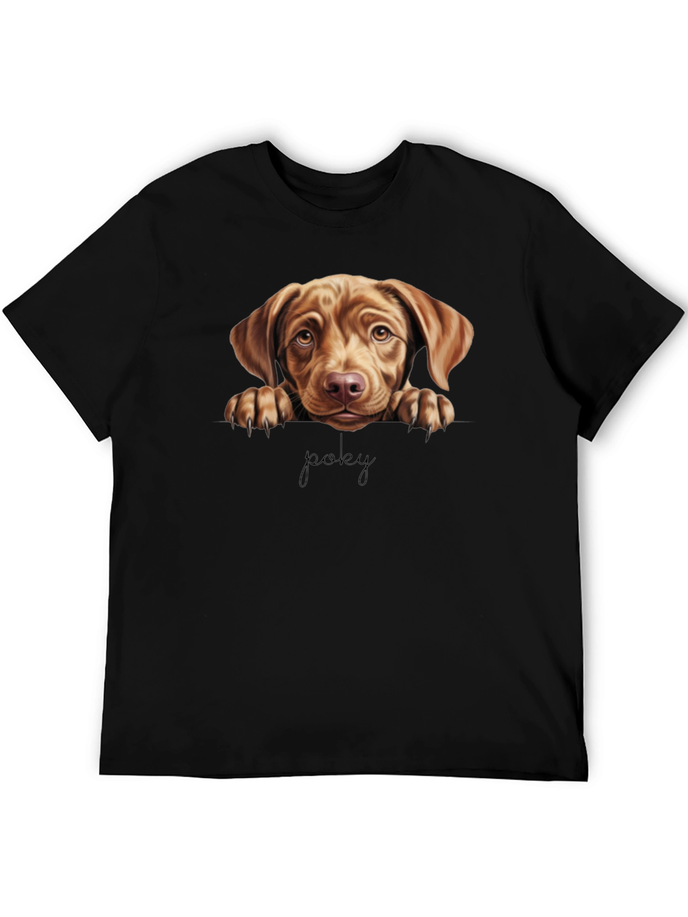 Poky Dog Graphic Tee - Black Cotton Blend Shirt