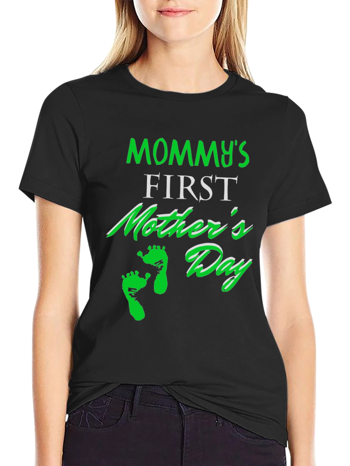 Mommys First Mothers Day Black T-Shirt
