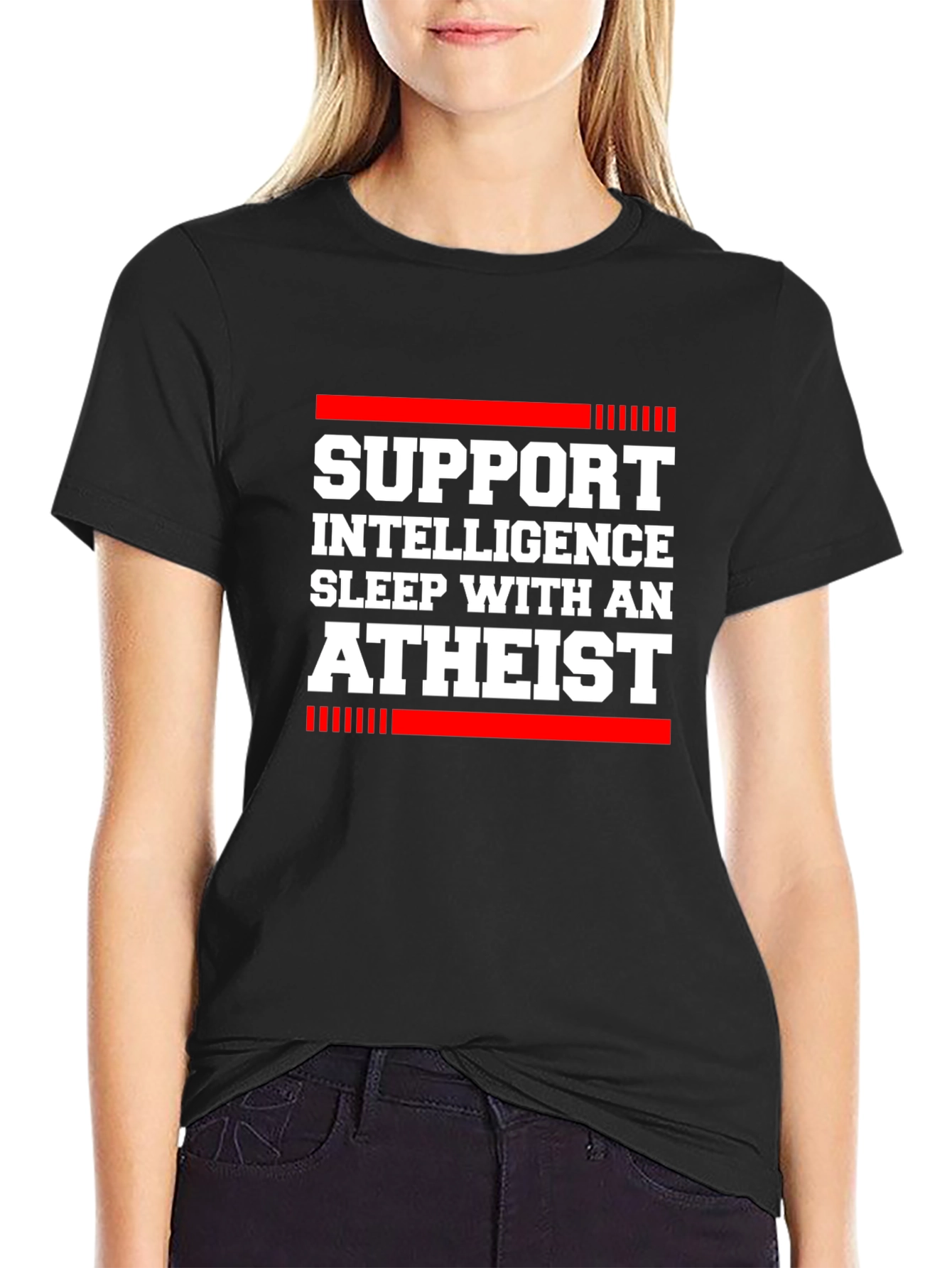 Support Intelligence Atheist Graphic T-Shirt