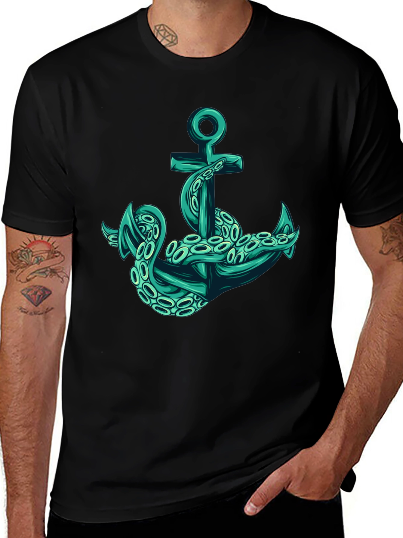 Octopus Anchor Graphic T-Shirt